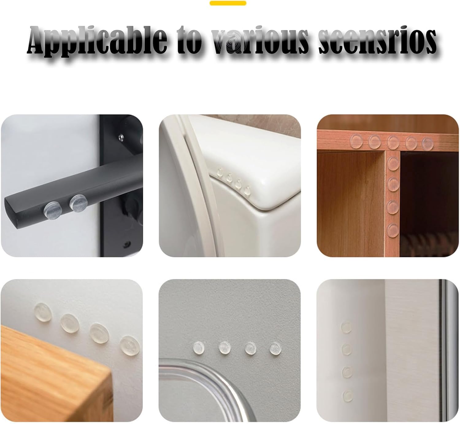 12Pcs Door Stoppers Wall Protector,Door Knob Shield,Reusable Bumper with Self Strong Adhesive,Rubber Bumpers,Home & Handle Stopper,Shock Absorben Gel - Image 3