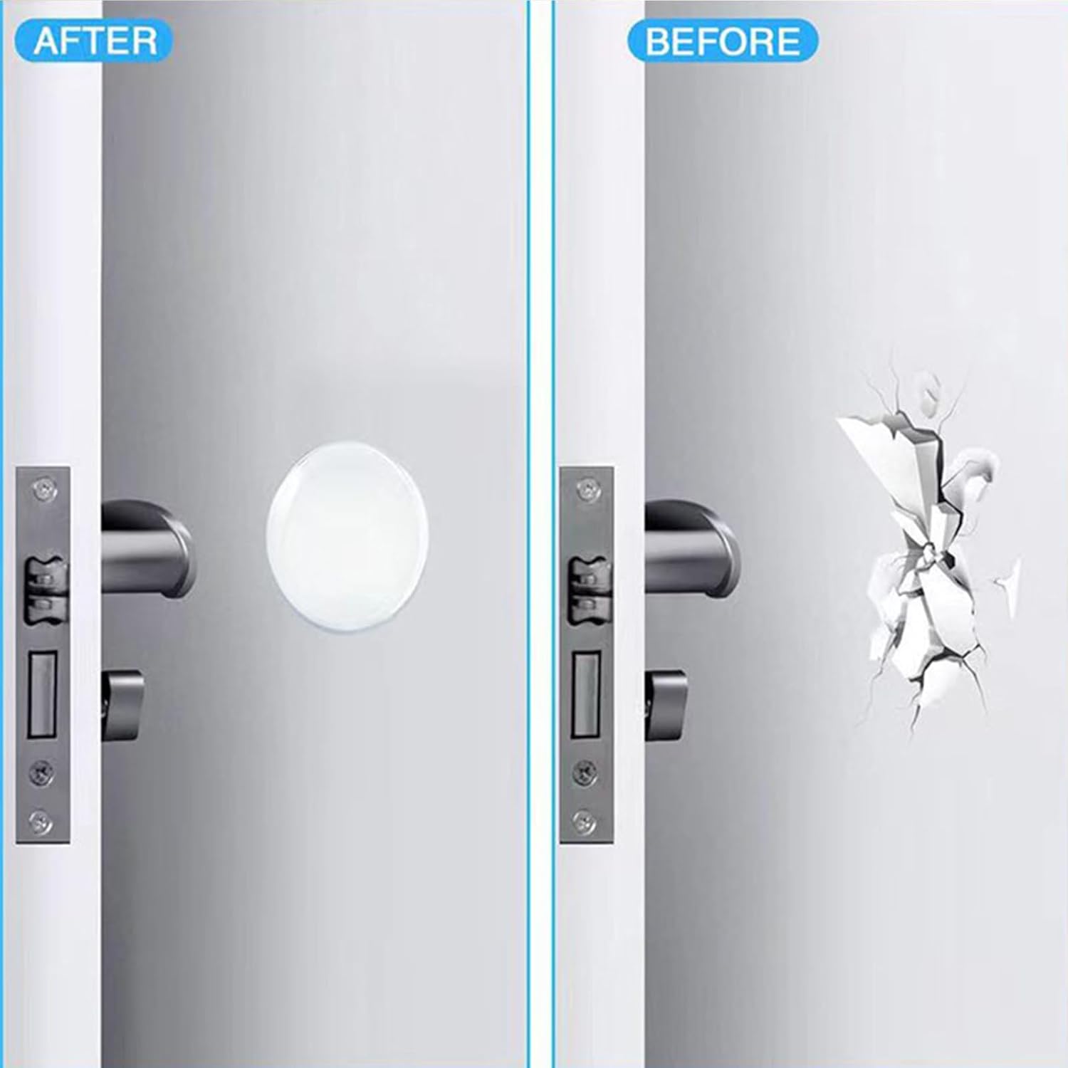12Pcs Door Stoppers Wall Protector,Door Knob Shield,Reusable Bumper with Self Strong Adhesive,Rubber Bumpers,Home & Handle Stopper,Shock Absorben Gel - Image 6