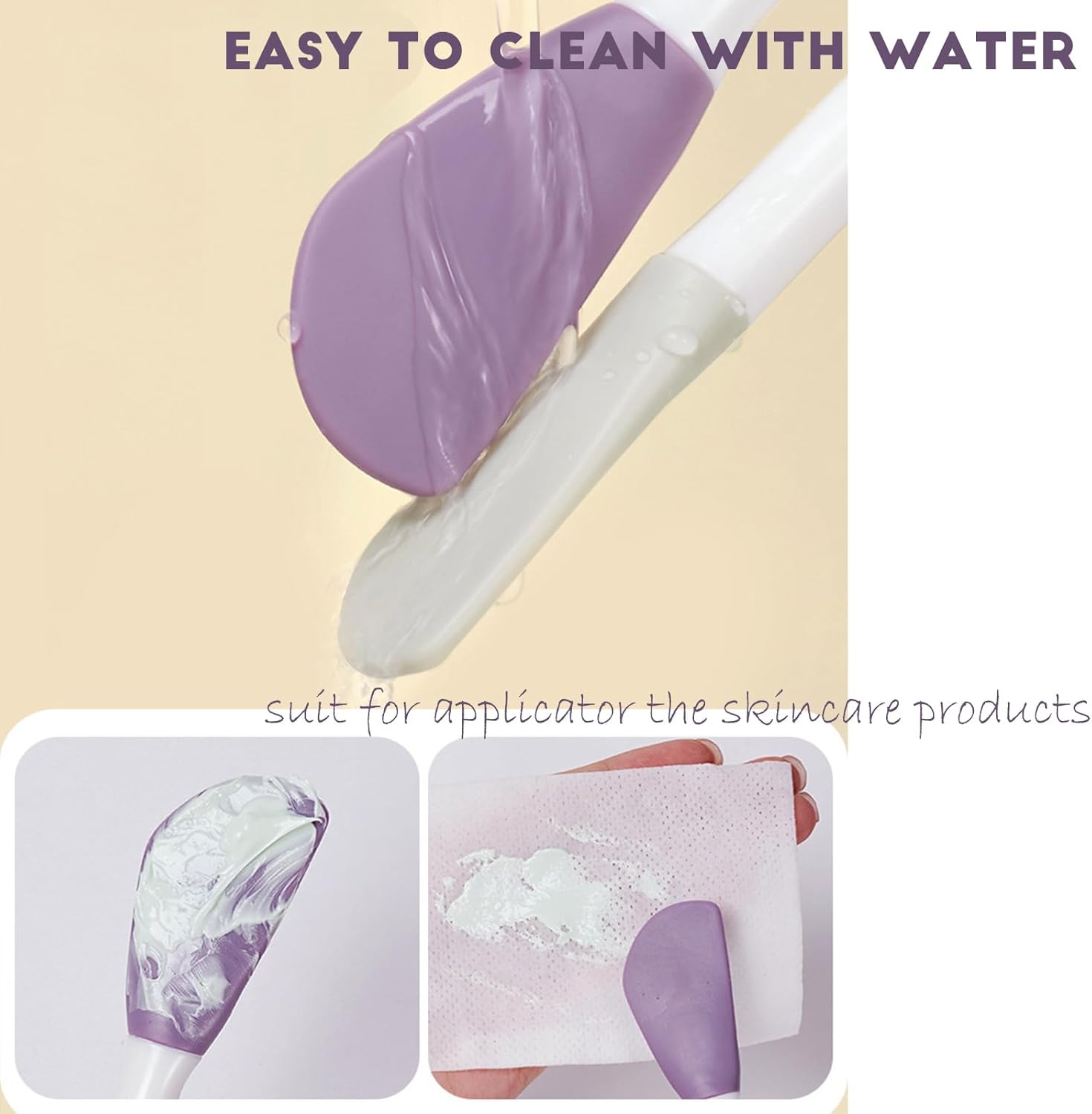3PCS Double-Ended Silicone Face Mask Brush,Facial Cleansing Brushes,Facial Applicator,3-in-1 Brush Mud/Cream,Soft Makeup Beauty Tools for Apply Cream/Mud - Image 7