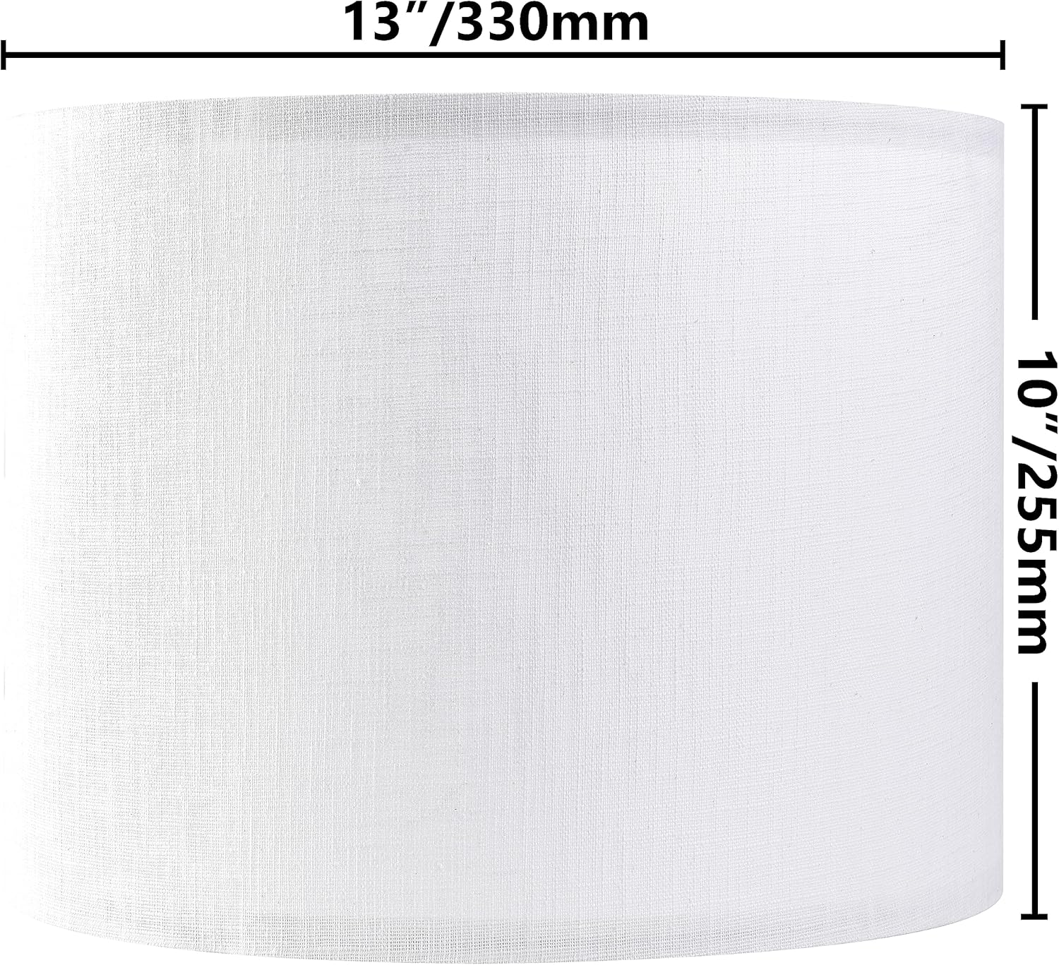 Set of 2 Pure White Linen Drum Lamp Shade 13