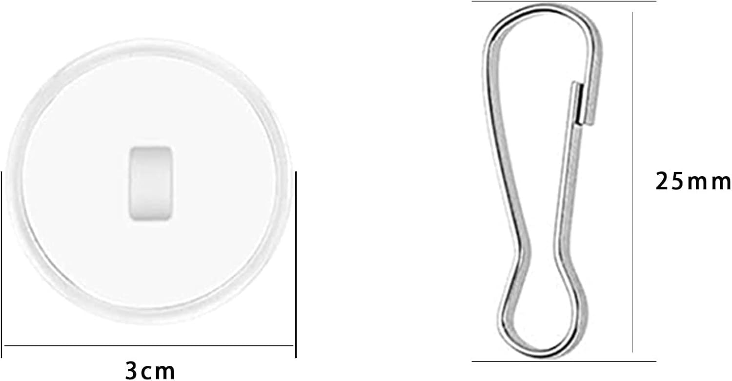 30 Pieces Clear Self-Adhesive Ceiling Hooks, No-Drill Ceiling Hooks, Sticky Hooks with Flagpole Clips for Bedroom, Bathroom, Kitchen, Bedroom Wall, Carnival Item - Image 2