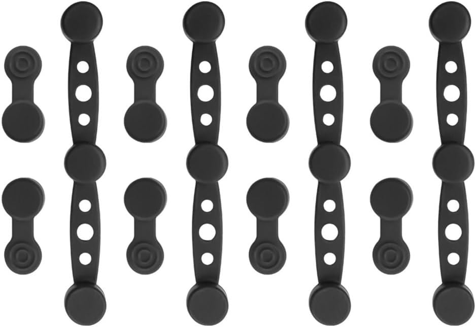 Magnetic Silicone Straps for Air Fryers, 12 Pieces Baking Paper Fastening Straps, Magnetic Silicone Straps for Cooking and Baking in the Air Fryer Black Round - Image 1