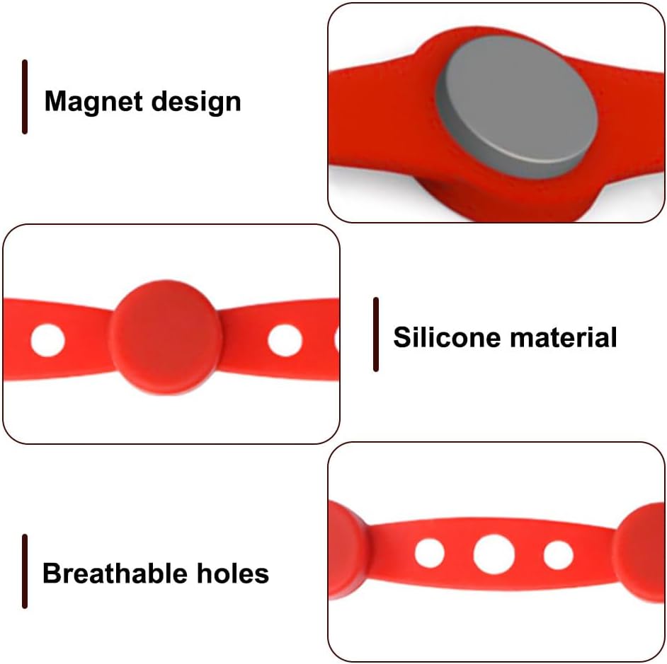Magnetic Silicone Straps for Air Fryers, 12 Pieces Baking Paper Fastening Straps, Magnetic Silicone Straps for Cooking and Baking in the Air Fryer Black Round - Image 3