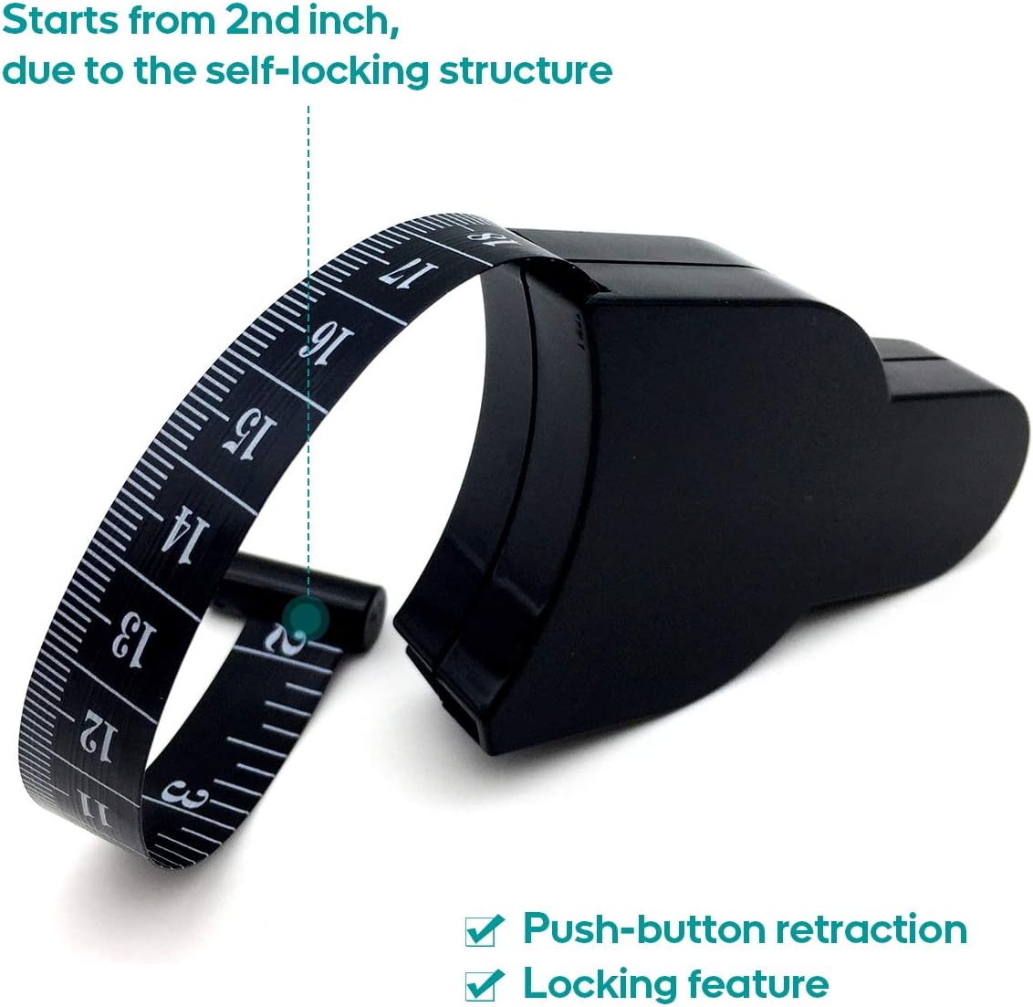 Tape measure for body measurements - Self-locking body tape measure with push button and retraction Precise waist chest hips thighs arms Ideal fitness at home - Image 3