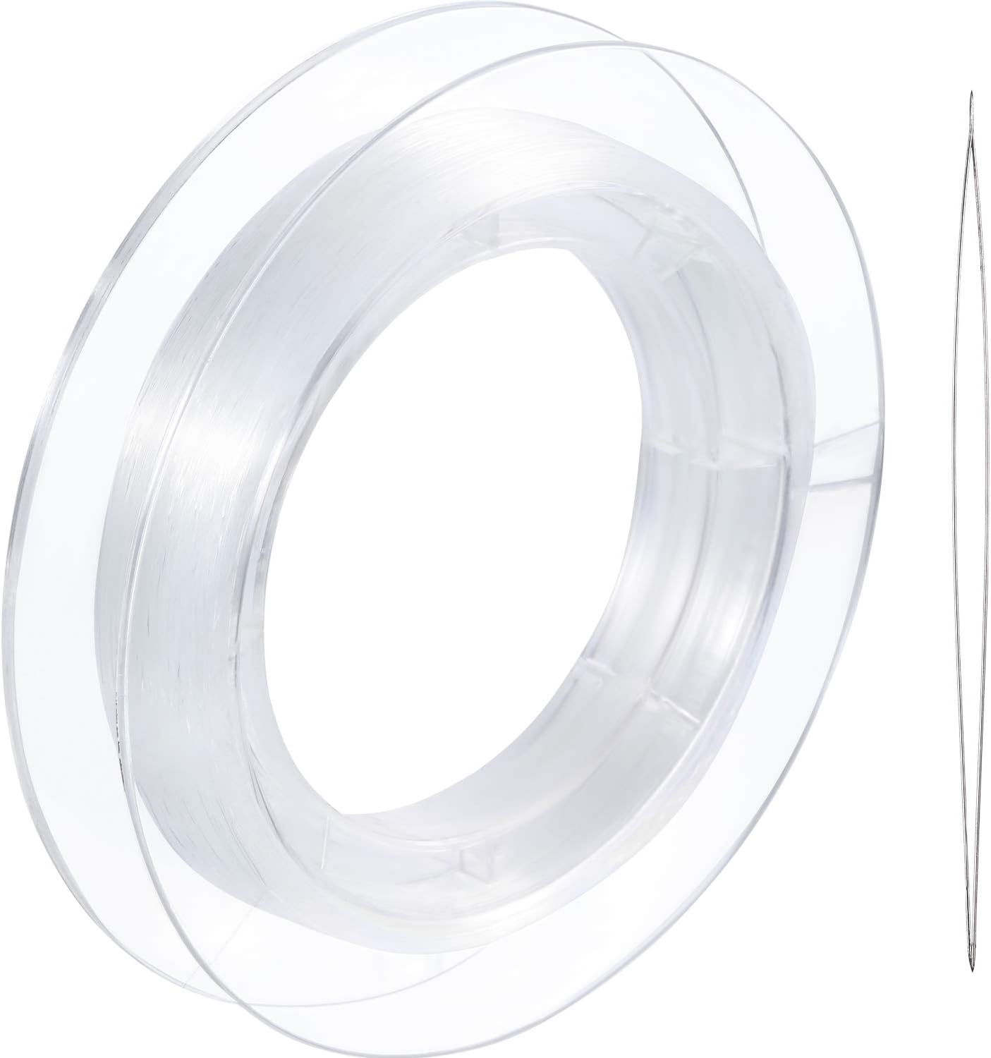200 m Clear Nylon Invisible Thread String for Hanging Christmas Decorations, Making Bracelets, Sewing Hobbies, 0.25 mm Beading Thread with Beading Needle 0.25mm - Image 1