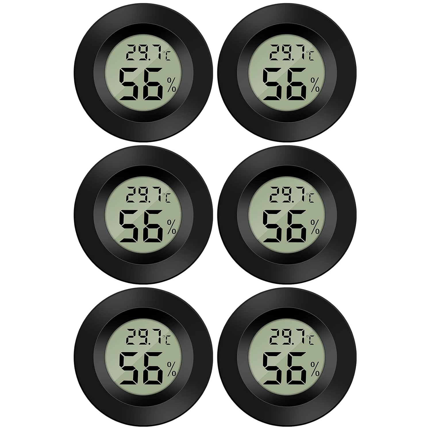 Mini Digital Hygrometer Thermometer Temperature Humidity Meter for Indoor Greenhouse Living Room 6 Pieces - Image 1