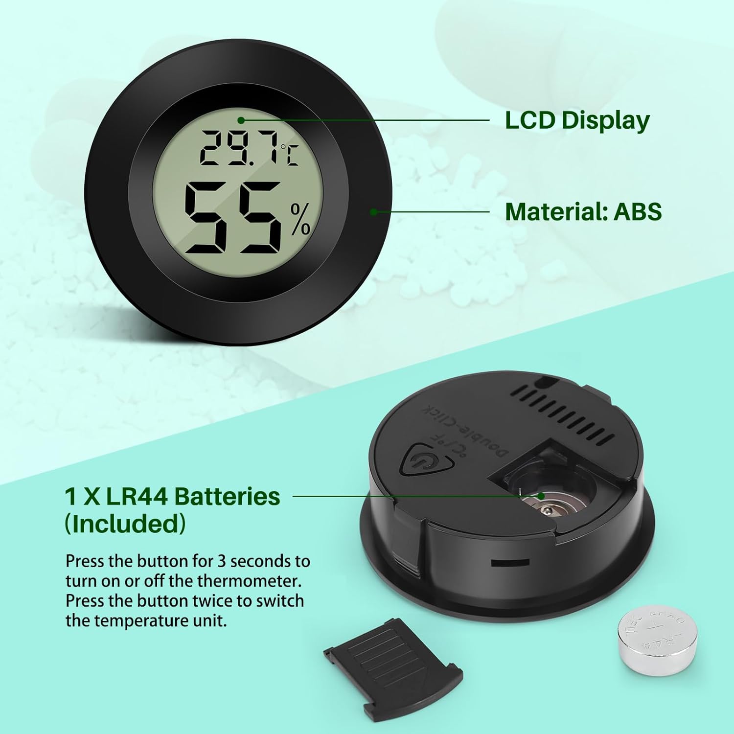 Mini Digital Hygrometer Thermometer Temperature Humidity Meter for Indoor Greenhouse Living Room 6 Pieces - Image 6