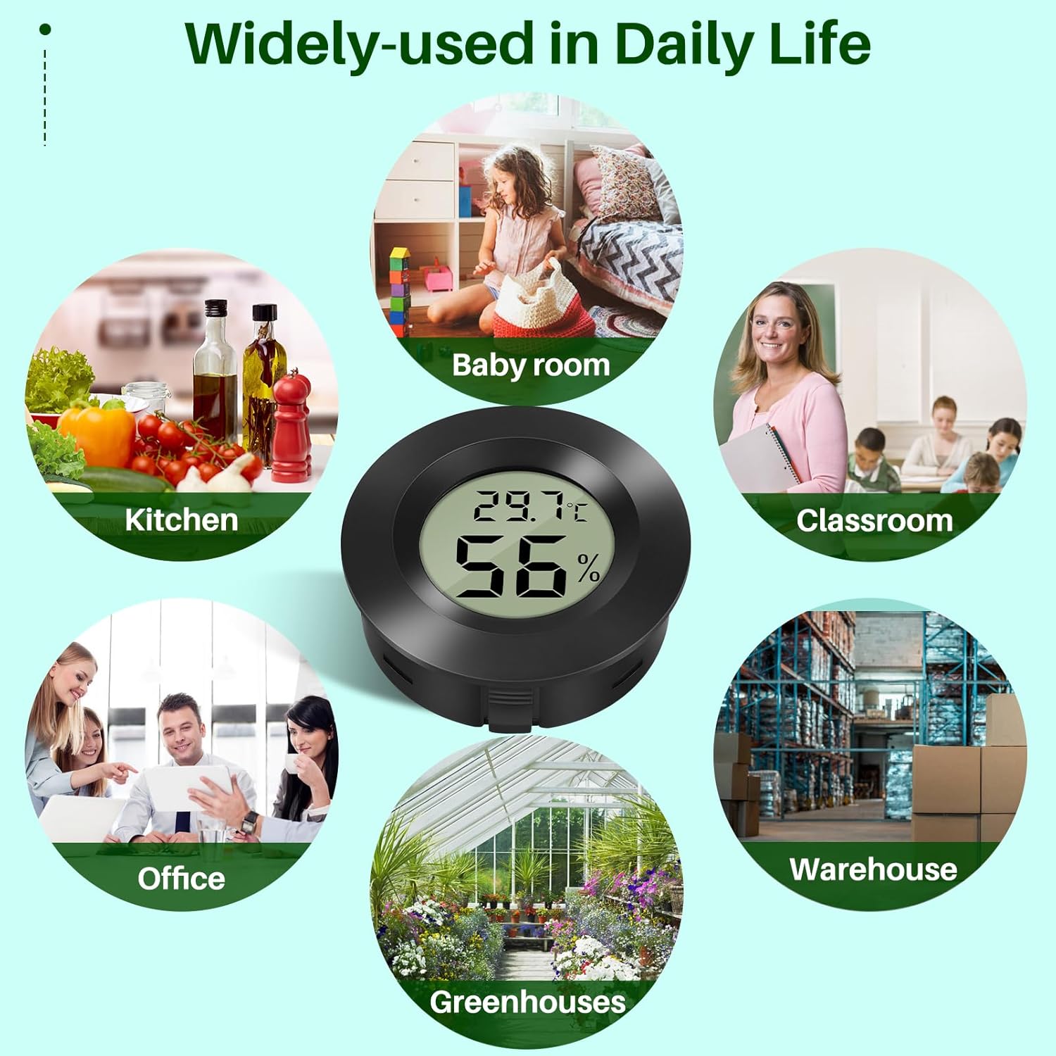 Mini Digital Hygrometer Thermometer Temperature Humidity Meter for Indoor Greenhouse Living Room 6 Pieces - Image 7