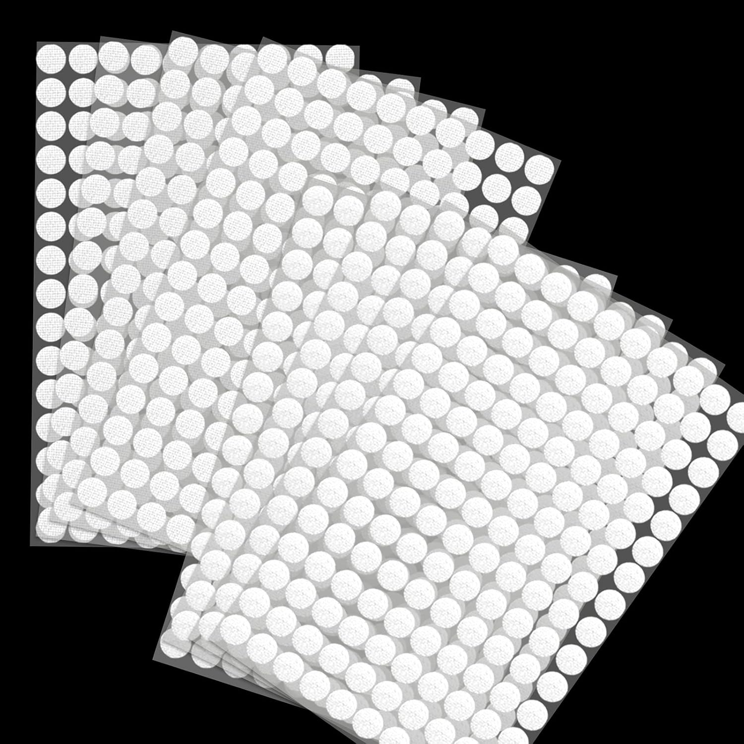 1008 Self-Adhesive Hook and Loop Dots - Petluno 10mm White Hook and Loop Stick on Dots, Round Hook and Loop Fasteners, Self Adhesive Hook and Loop Tape Strips for School Learning Materials, Christmas Cards, Binder Wallets 504 - Image 1