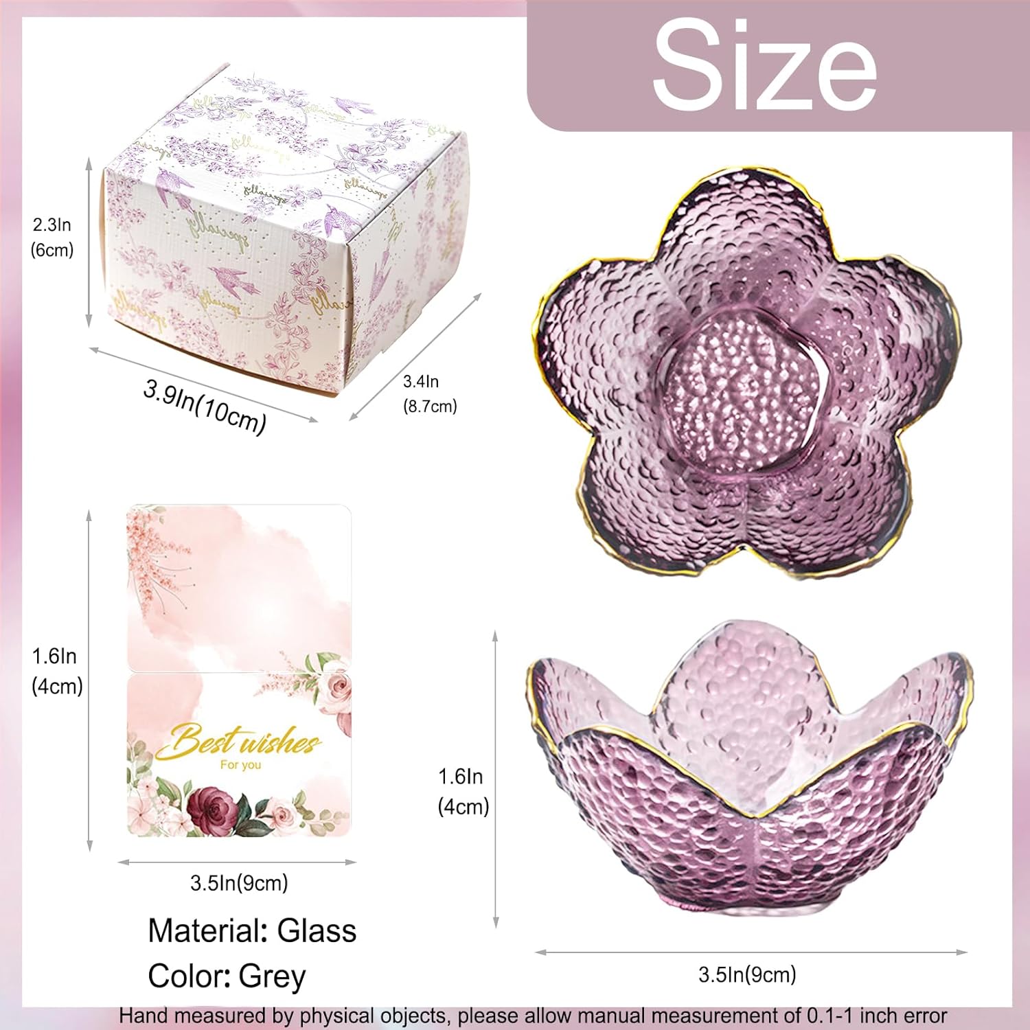 Gifts For Women Trinket Dish Unique Birthday New Home Her Jewellery Tray Cute Room Decor Aesthetic Bedroom Accessories Ring Holders Small Friendship Christmas House Warming Purple-9cm - Image 4