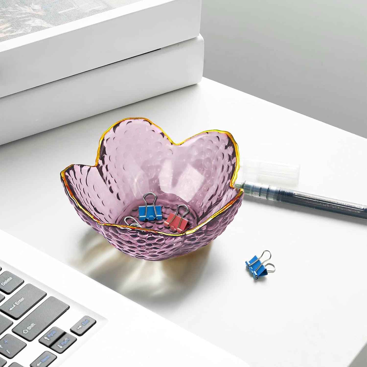 Gifts For Women Trinket Dish Unique Birthday New Home Her Jewellery Tray Cute Room Decor Aesthetic Bedroom Accessories Ring Holders Small Friendship Christmas House Warming Purple-9cm - Image 7