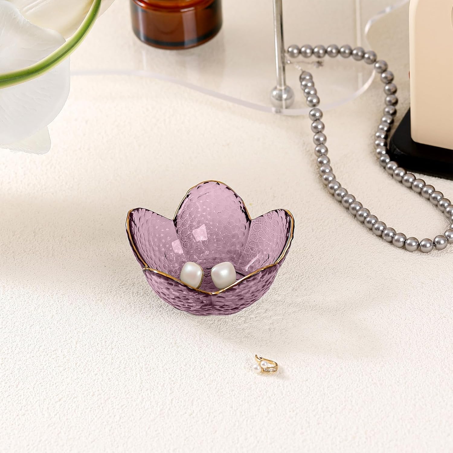 Gifts For Women Trinket Dish Unique Birthday New Home Her Jewellery Tray Cute Room Decor Aesthetic Bedroom Accessories Ring Holders Small Friendship Christmas House Warming Purple-9cm - Image 8