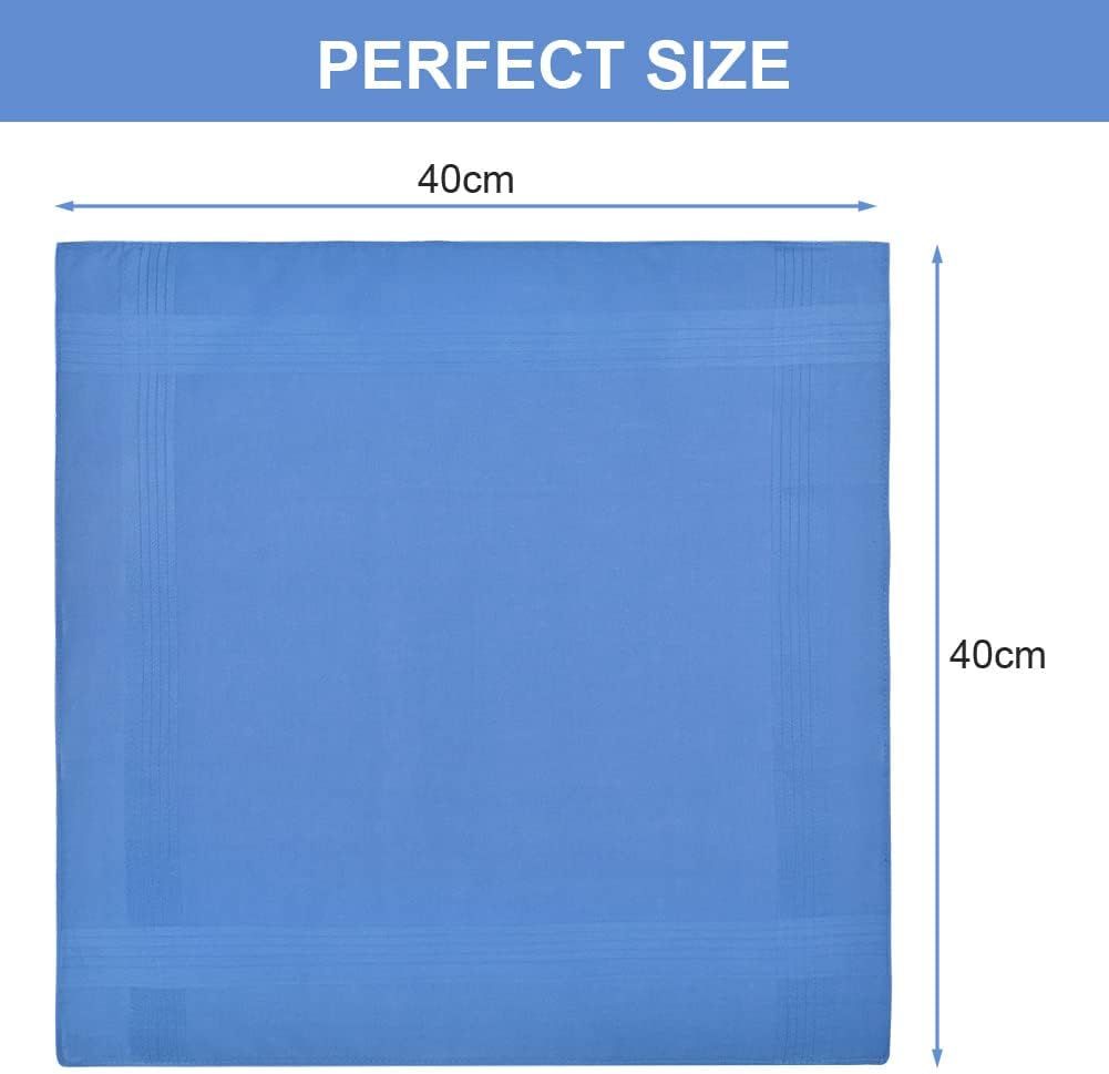 Petluno Men's Cotton Gents Hankies Set, 12 Pack Large Handkerchiefs, Premium Pocket Squares for Men & Women, Classic Grooms, Weddings, Prom, Party 12PCS-4 Colors-D - Image 2
