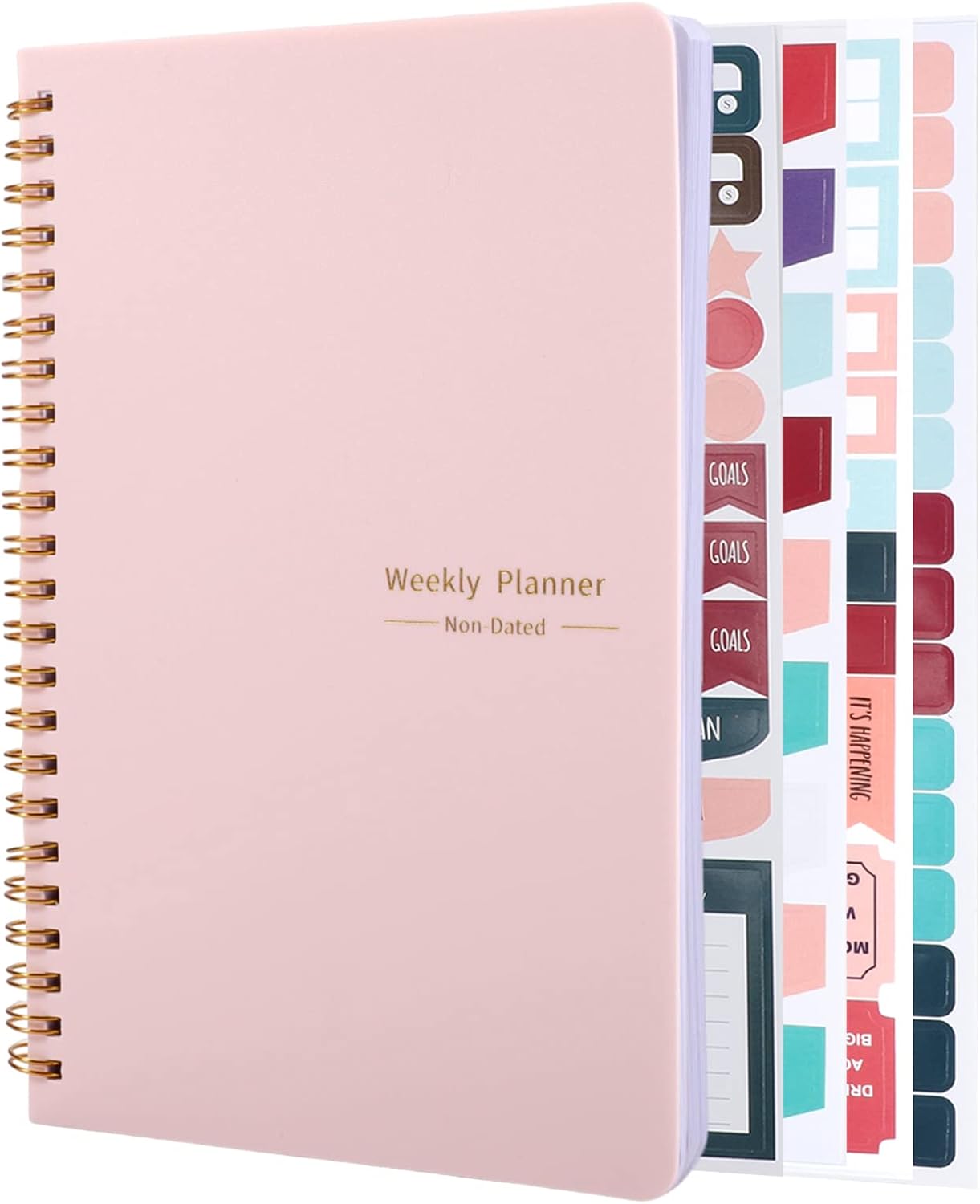 To Do List Notebook, A5 Weekly Planner Undated, Planning Pad Checklist Productivity Organizer 52 Pages for Students, Work, Fitness (Pink) Pink - Image 1