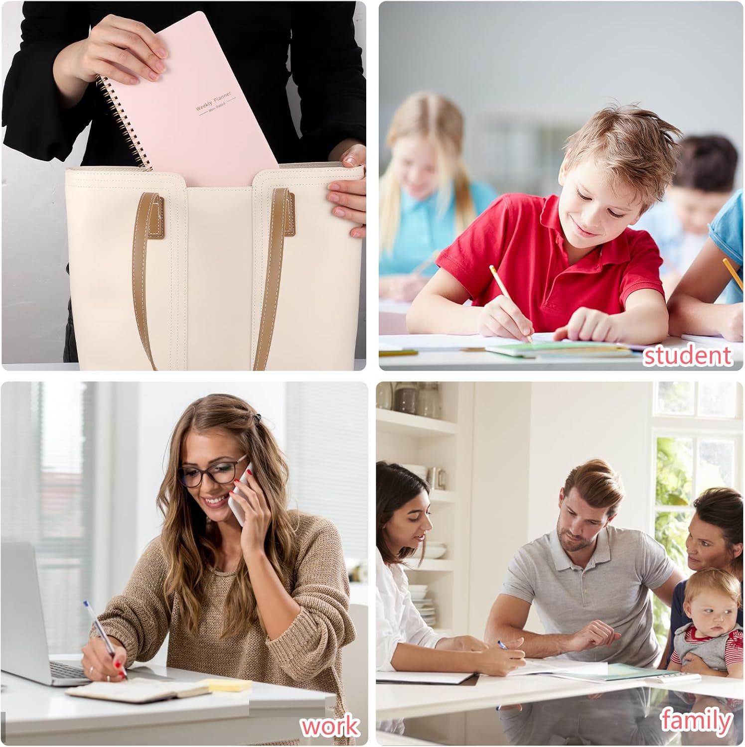 To Do List Notebook, A5 Weekly Planner Undated, Planning Pad Checklist Productivity Organizer 52 Pages for Students, Work, Fitness (Pink) Pink - Image 5