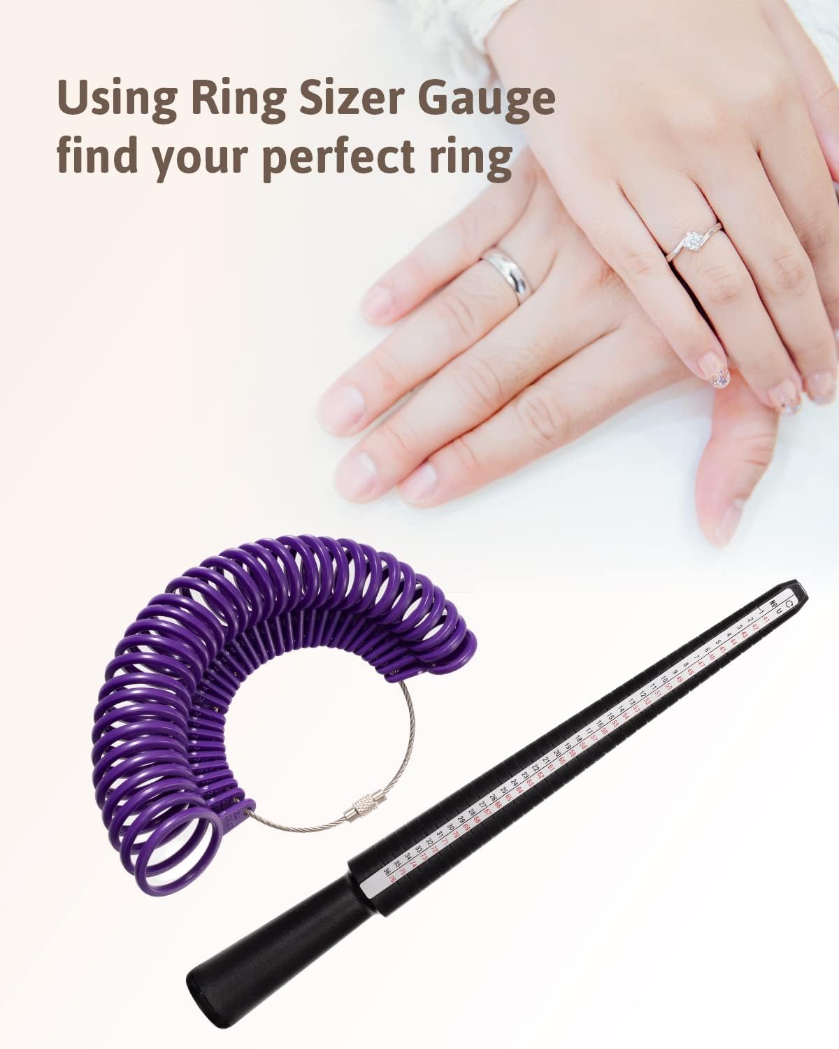 Petluno Ring Sizer Australia, A-Z Measurement Tool Australian Sizes, Finger Size Measure, with Clear Scale, Easy to Use, Gauge for Women, Men (Plastic Set) Plastic Set - Image 4
