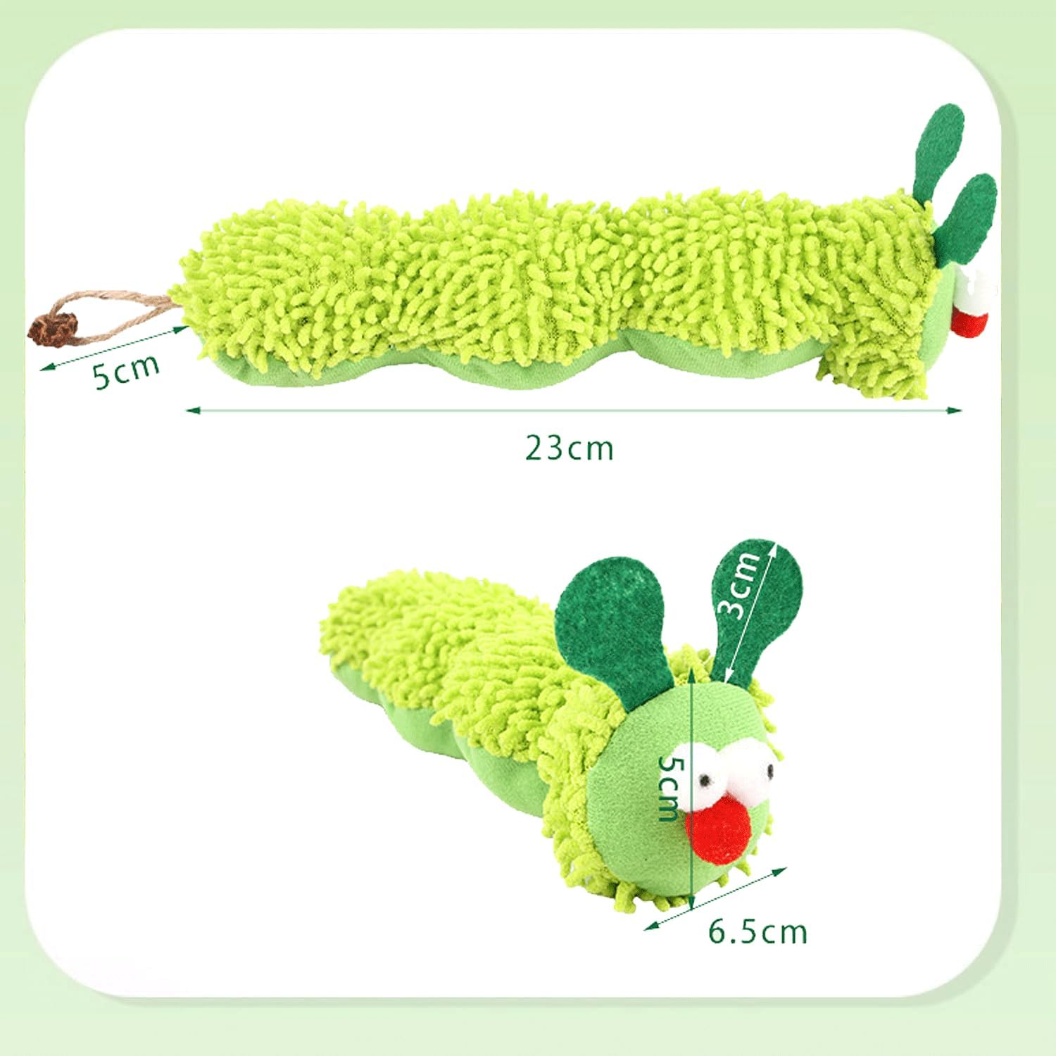 Petluno Cat Catnip Toy for Indoor Cats, Chew Teeth Cleaning, Bite-Resistant Plush Caterpillar Design, Dental Health Benefits, Green - Image 8