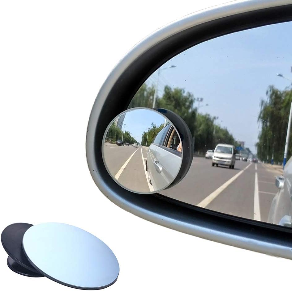 Petluno Blind Spot Mirrors, Round Frameless 360° Rotate Sway Adjustable HD Glass Convex Mirror Maximize RearView Universal for Car SUV Trucks Traffic Safety - Pack 2 - Image 1