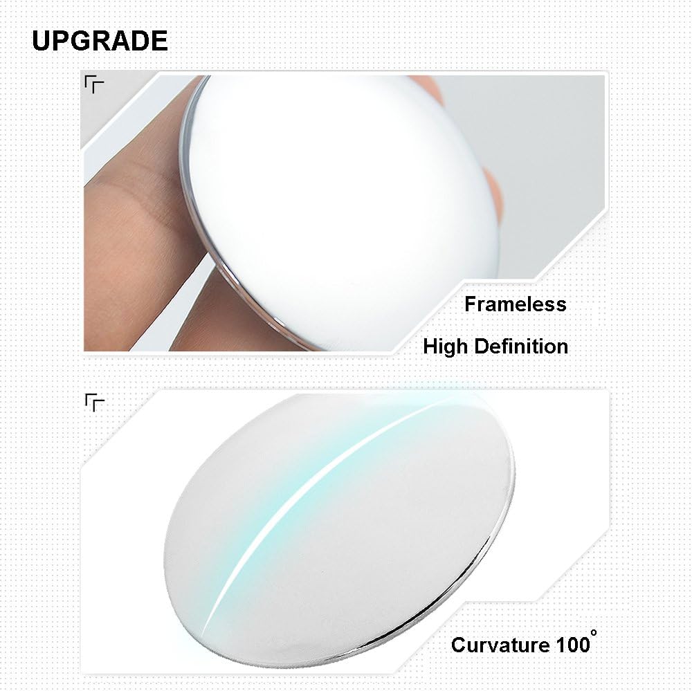 Petluno Blind Spot Mirrors, Round Frameless 360° Rotate Sway Adjustable HD Glass Convex Mirror Maximize RearView Universal for Car SUV Trucks Traffic Safety - Pack 2 - Image 3