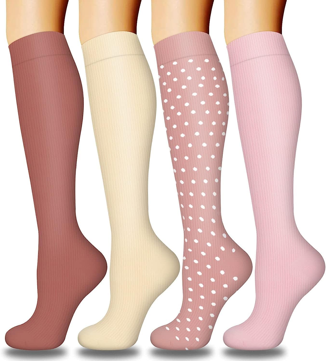 Petluno 4 Pairs Compression Socks For Women & Men - Best Circulation Support for Athletic Running, Cycling, Travel - Set-06 S-M - Image 1