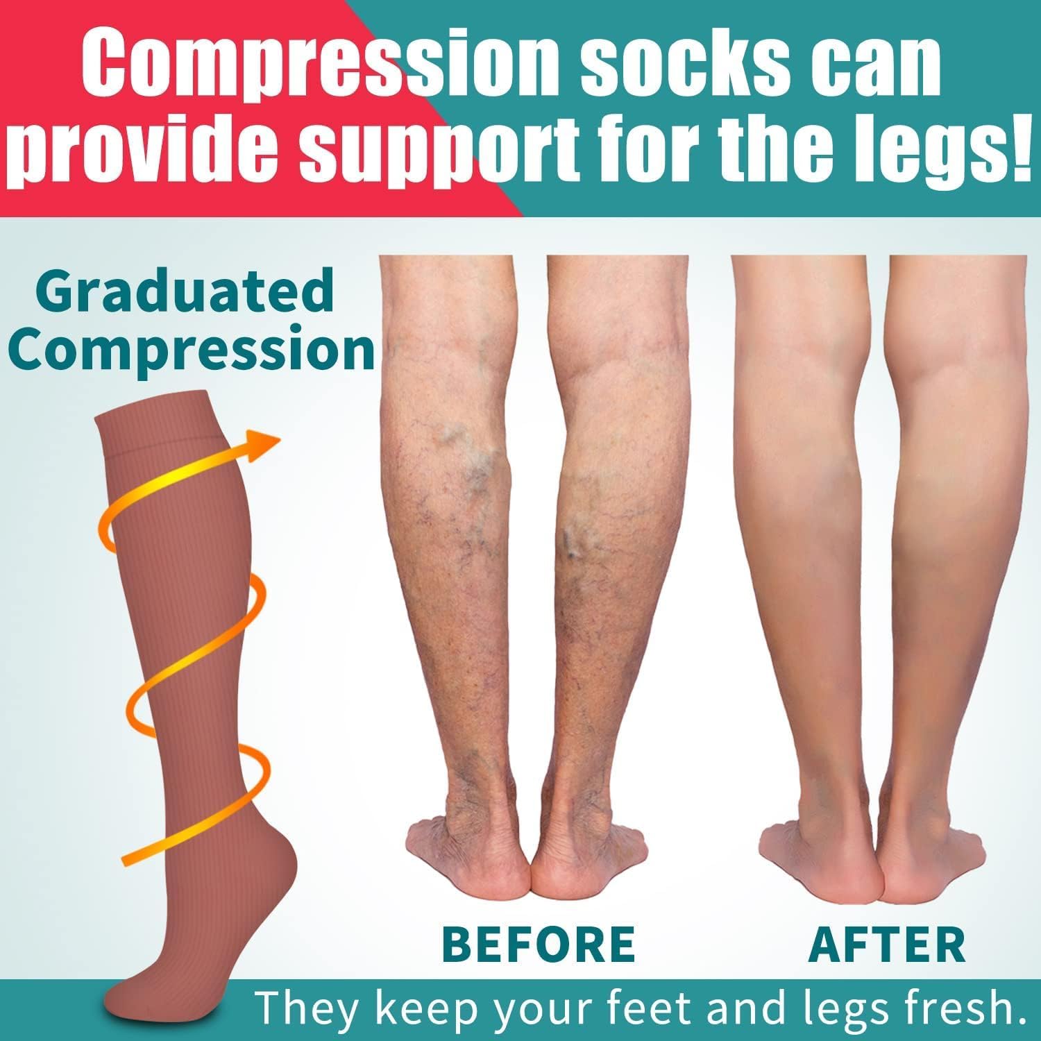 Petluno 4 Pairs Compression Socks For Women & Men - Best Circulation Support for Athletic Running, Cycling, Travel - Set-06 S-M - Image 2