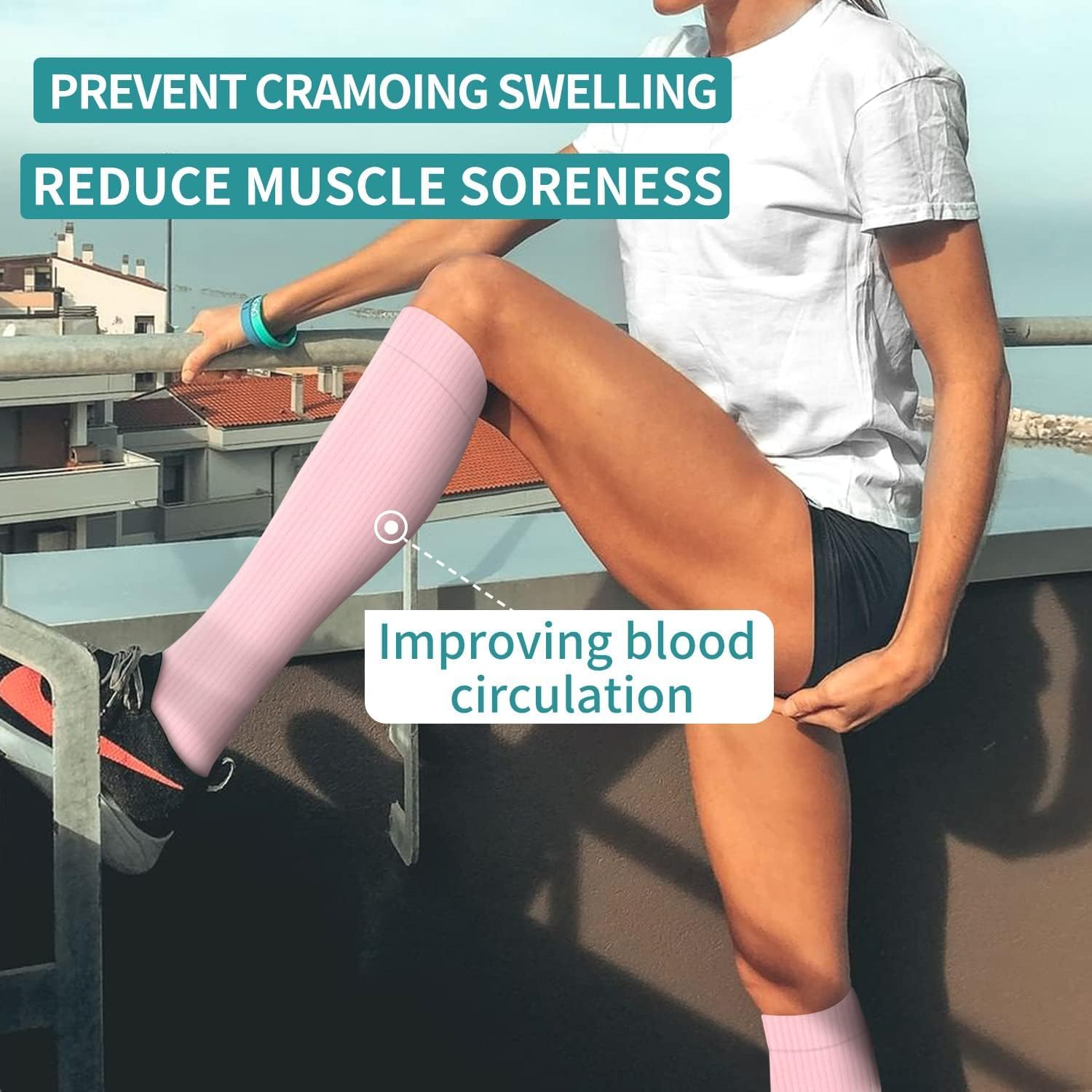 Petluno 4 Pairs Compression Socks For Women & Men - Best Circulation Support for Athletic Running, Cycling, Travel - Set-06 S-M - Image 4