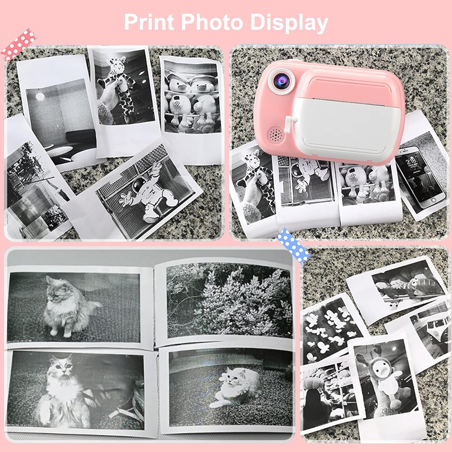 Thermal printing paper refill 5.7*3.0 CM for kids' instant cameras, width 5.7 cm, white, inkless (5 rolls) white - Image 5