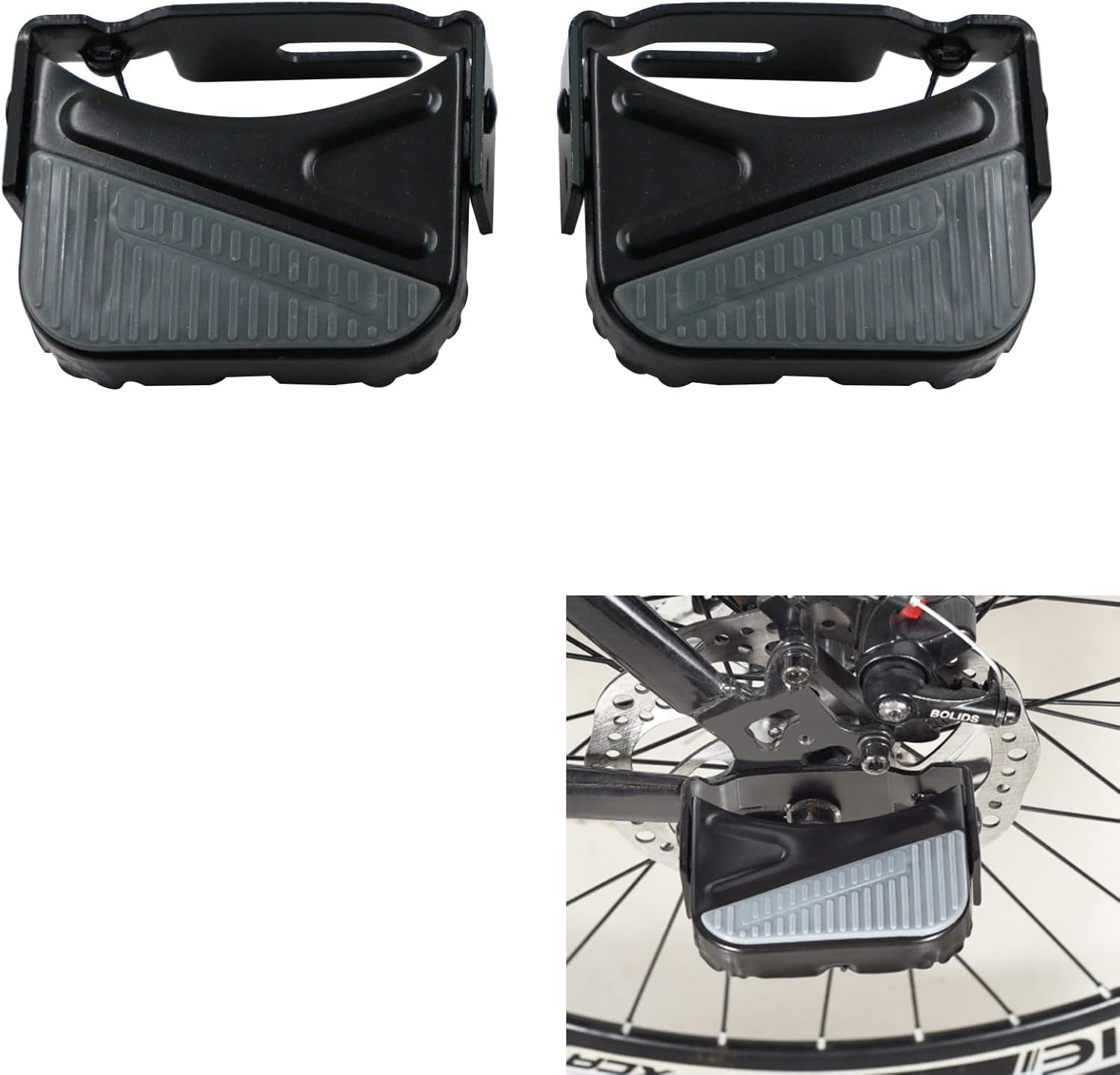 Bike rear pedal folding pedal footrest - mountain bike trekking cycling bike accessories pedals resin universal pegs footrest axle extension foot pedal rear black 1 pair 9.1 x 9.4 cm - Image 1