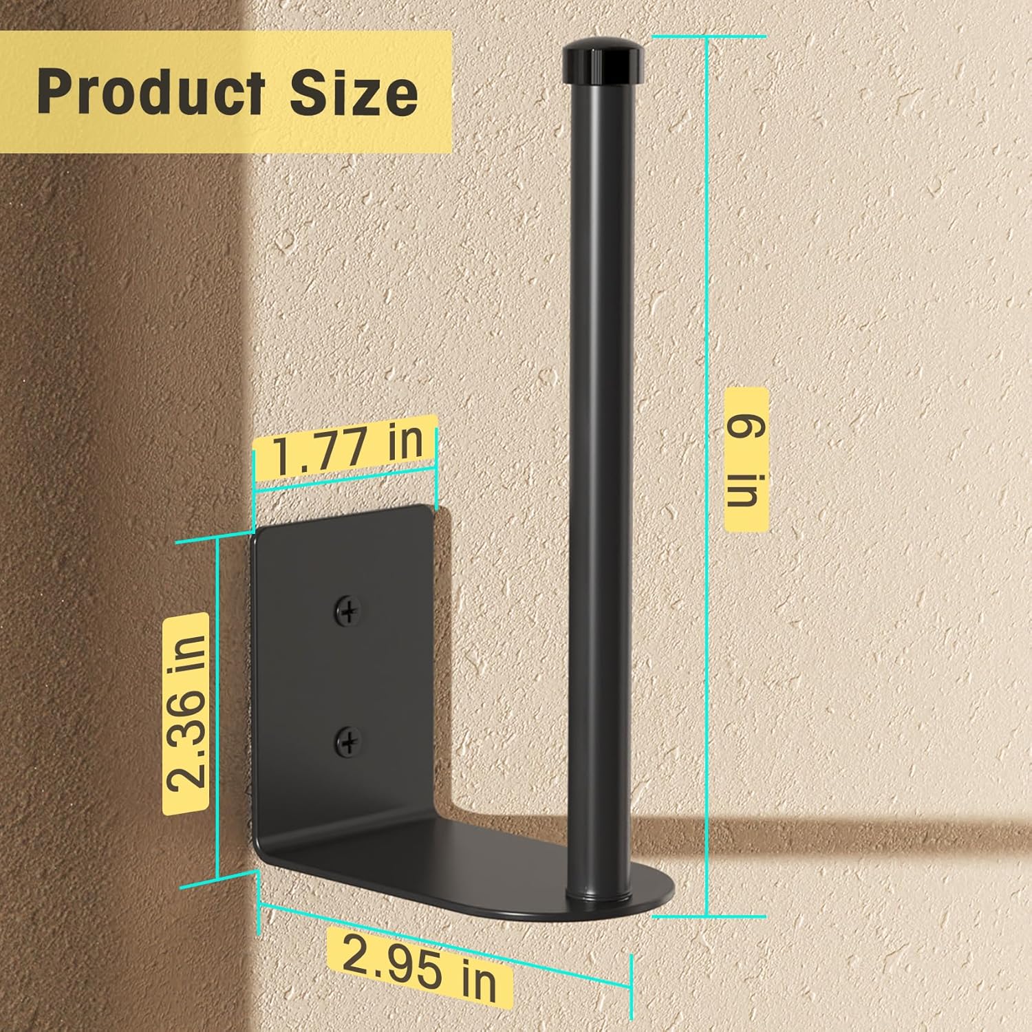 2 Pack Hat Racks for Baseball Caps, Stainless Steel Organizer Cap, Holder Storage Organizer, Hanger Strong Adhesive/Wall Drilled Door, Bedroom, Closet(Black 6 in) Black in - Image 3