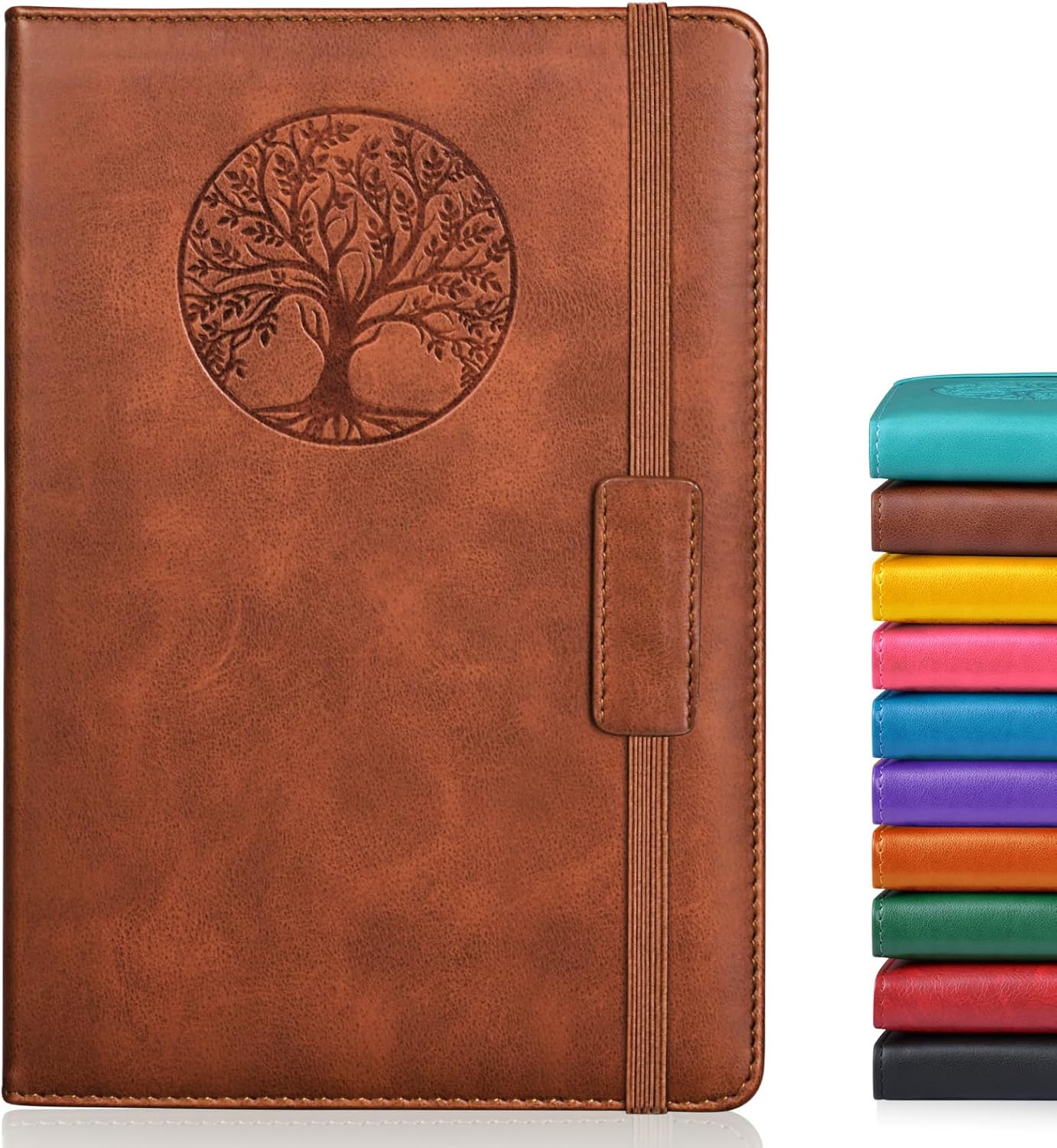 Lined Journal Notebook for Women and Men, 256 Pages A5 Hardcover Leather Journal for Writing, Travel, Business, Work & School, College Ruled Notebook for Note Taking, Diary Notepad 5.7