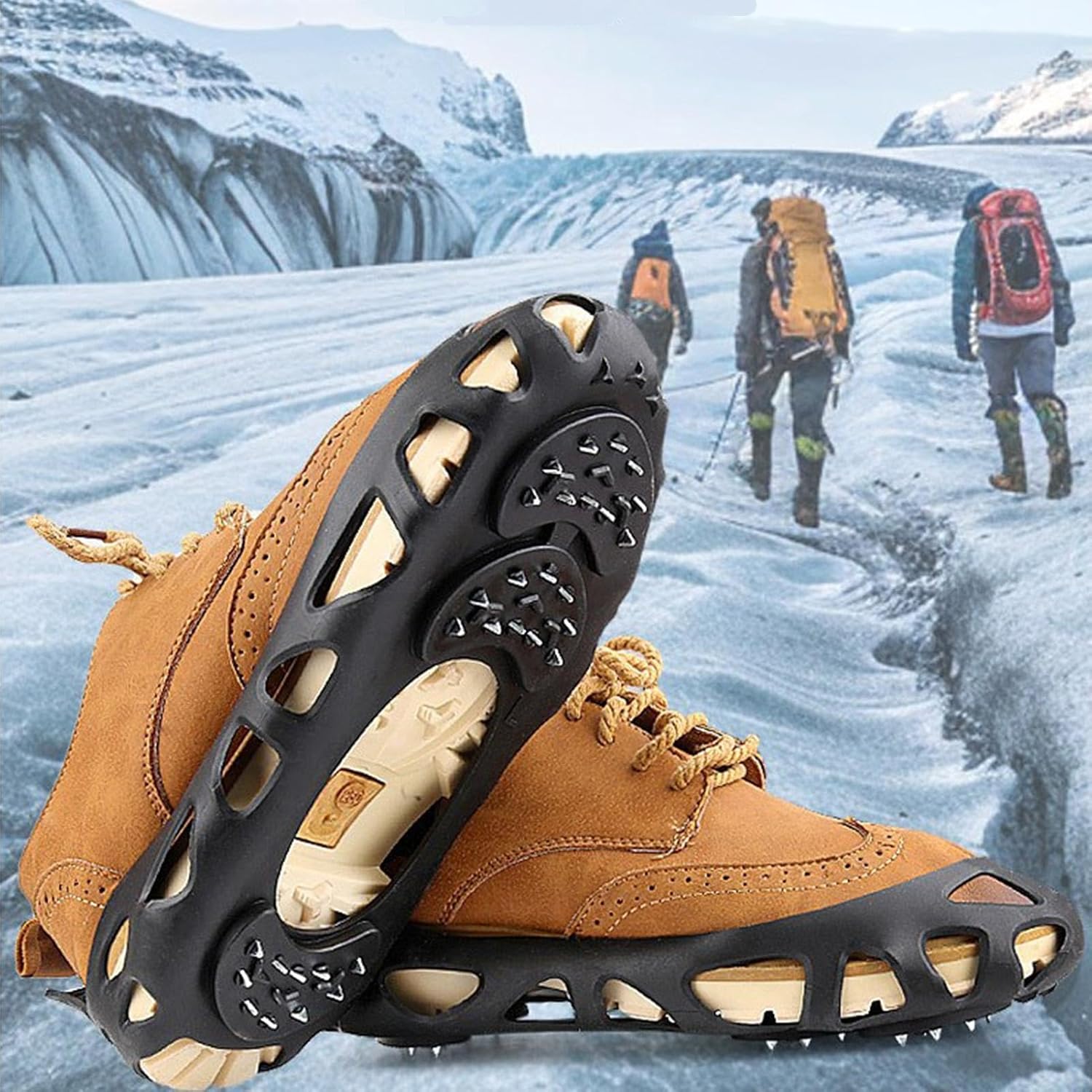 Ice Cleats, Cleats Traction, Alloy Studs Spikes, Shoe Spikes for Snow, Grips Ice, Outdoor Roofing Boots, Ideal for Winter Hiking, Climbing, and Fishing Activities - Image 2