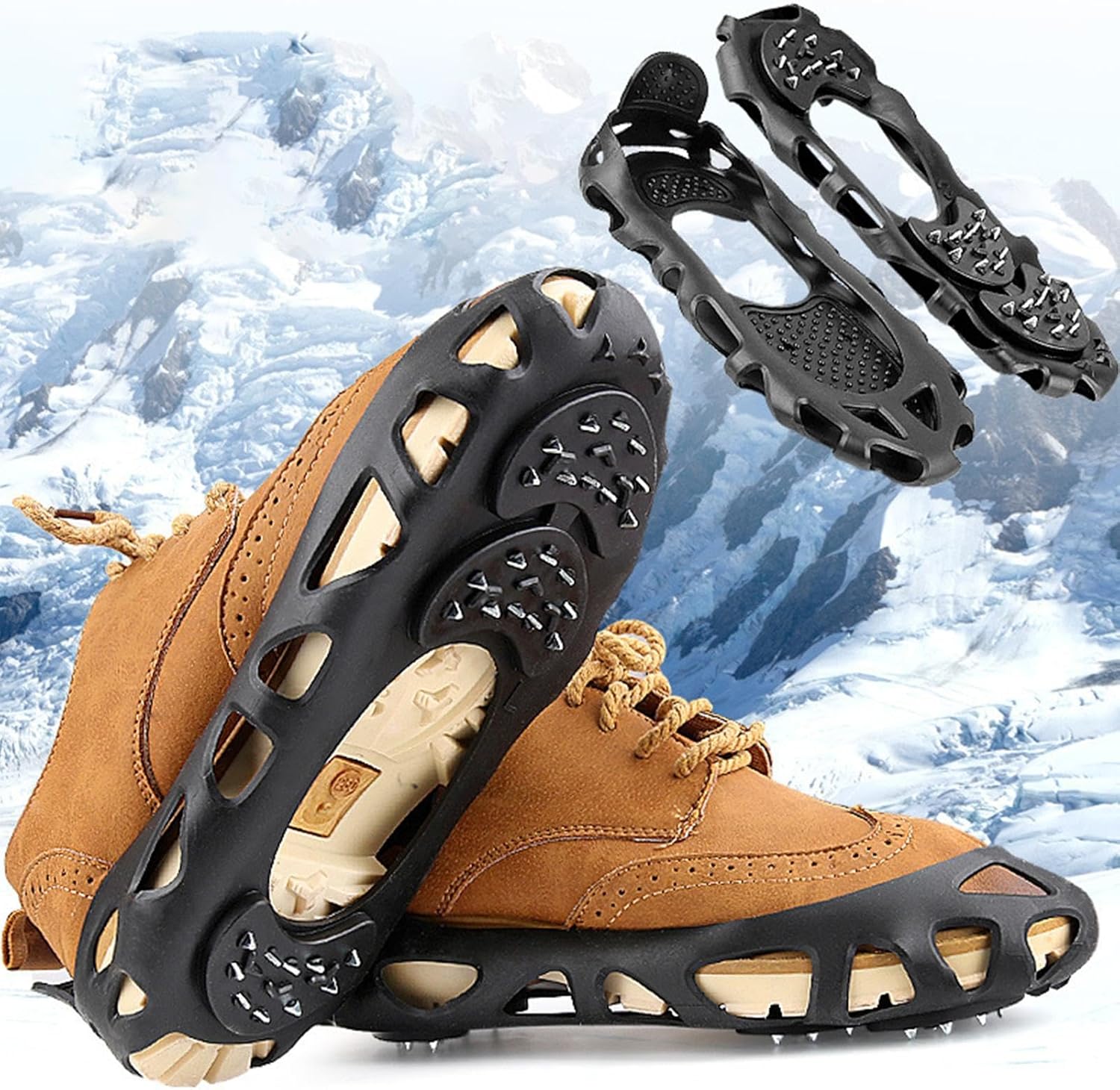 Ice Cleats, Cleats Traction, Alloy Studs Spikes, Shoe Spikes for Snow, Grips Ice, Outdoor Roofing Boots, Ideal for Winter Hiking, Climbing, and Fishing Activities - Image 3