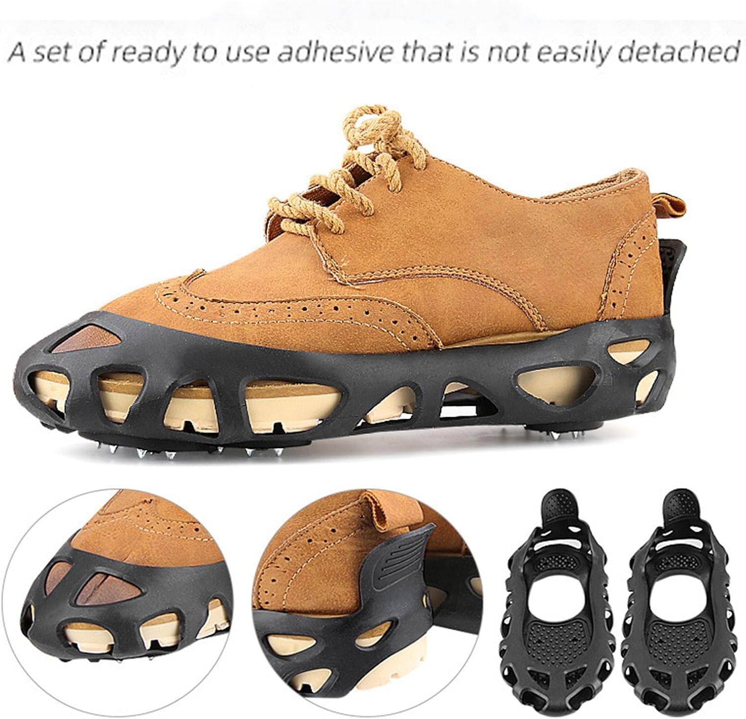 Ice Cleats, Cleats Traction, Alloy Studs Spikes, Shoe Spikes for Snow, Grips Ice, Outdoor Roofing Boots, Ideal for Winter Hiking, Climbing, and Fishing Activities - Image 5