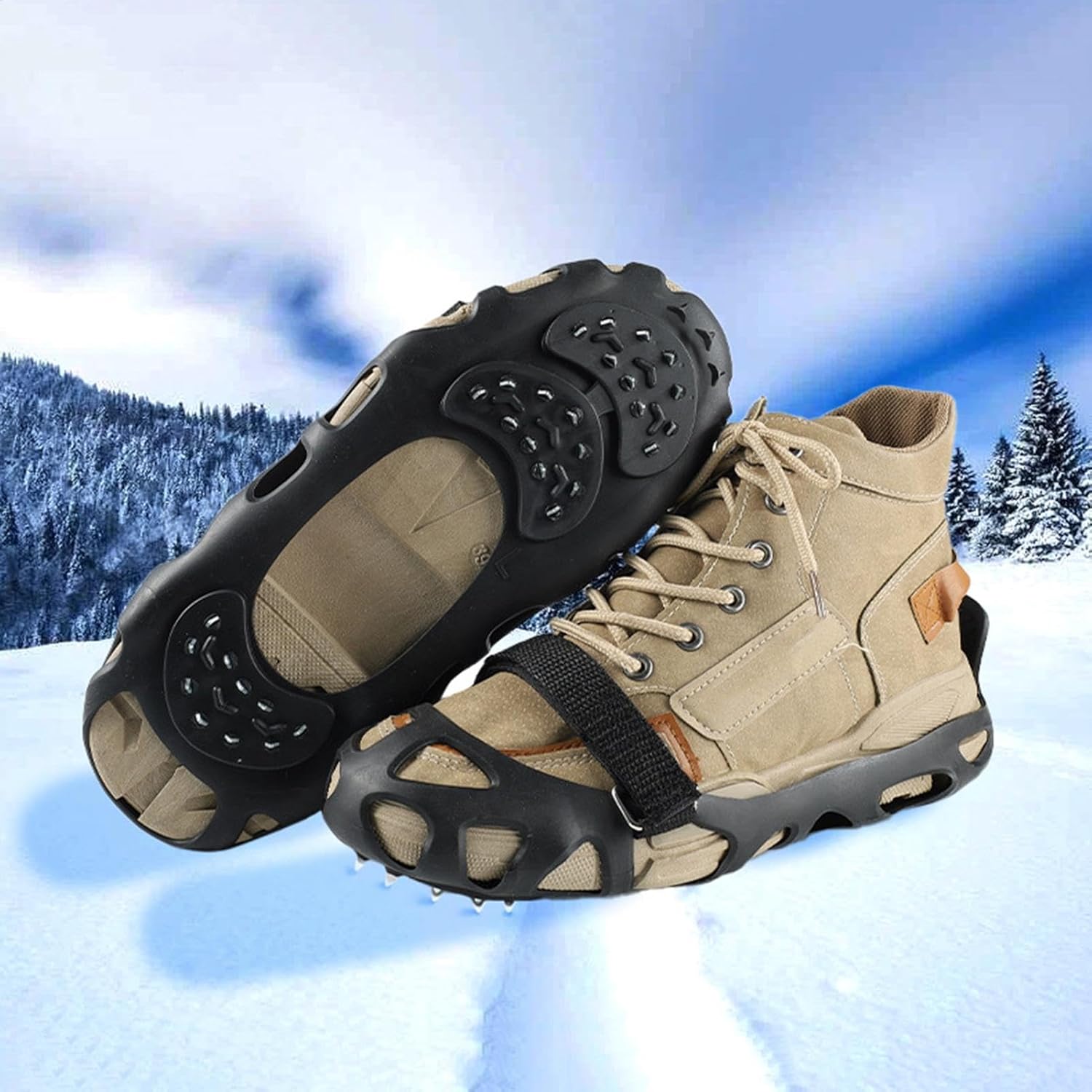 Climbing Spikes Shoes - Anti Slip Ice Claws | 30 Teeth Outdoor Cleats Crampons Multipurpose Portable Snow Grippers Walking Traction Large - Image 3
