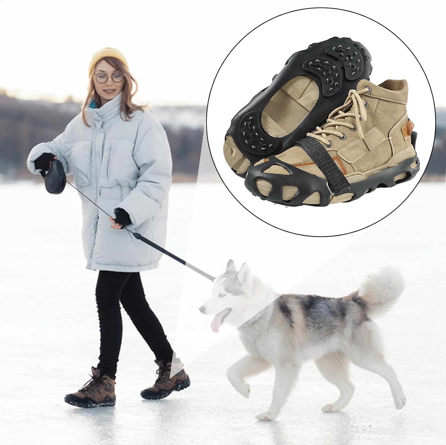 Climbing Spikes Shoes - Anti Slip Ice Claws | 30 Teeth Outdoor Cleats Crampons Multipurpose Portable Snow Grippers Walking Traction Large - Image 4
