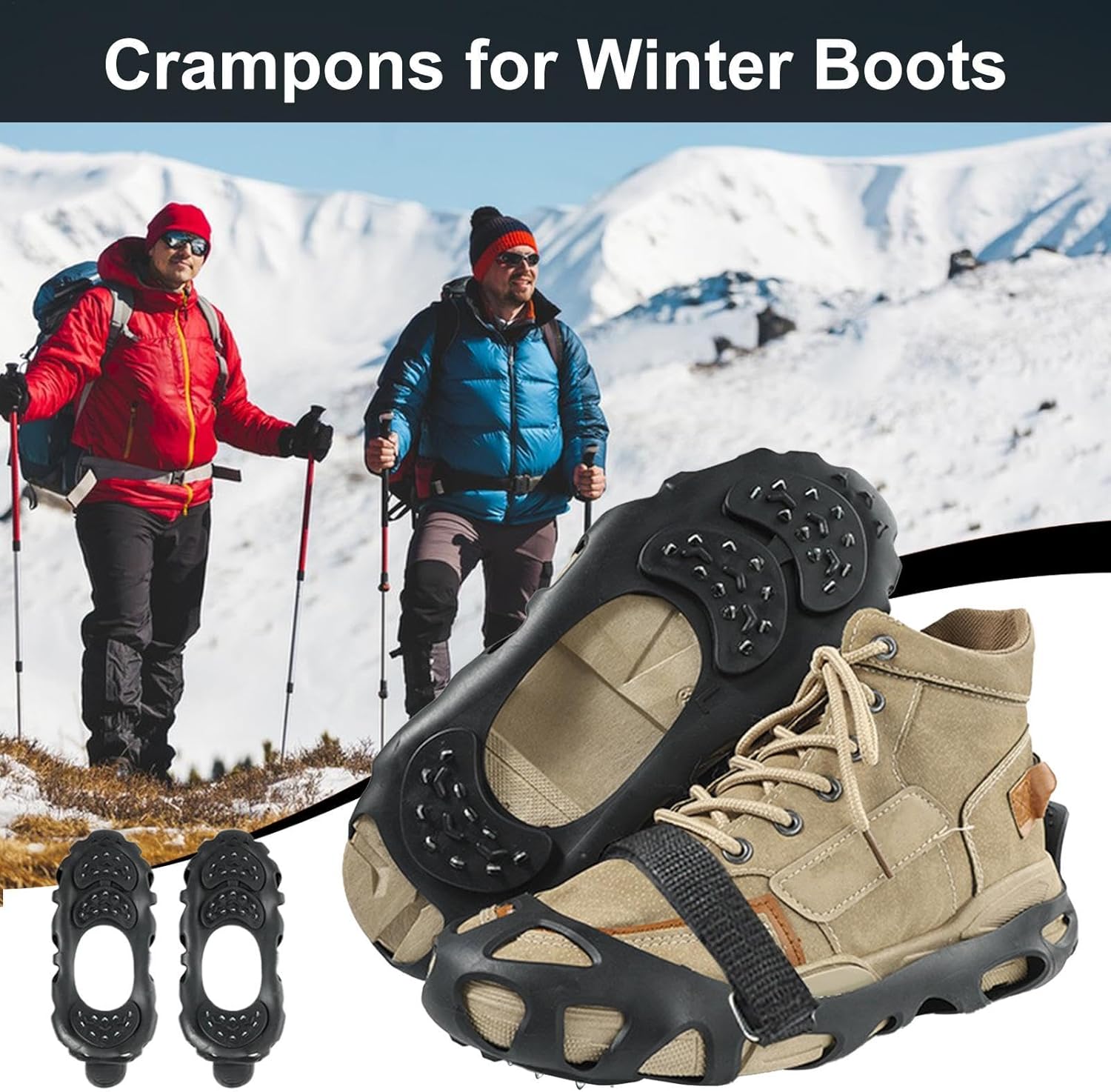 Climbing Spikes Shoes - Anti Slip Ice Claws | 30 Teeth Outdoor Cleats Crampons Multipurpose Portable Snow Grippers Walking Traction Large - Image 5