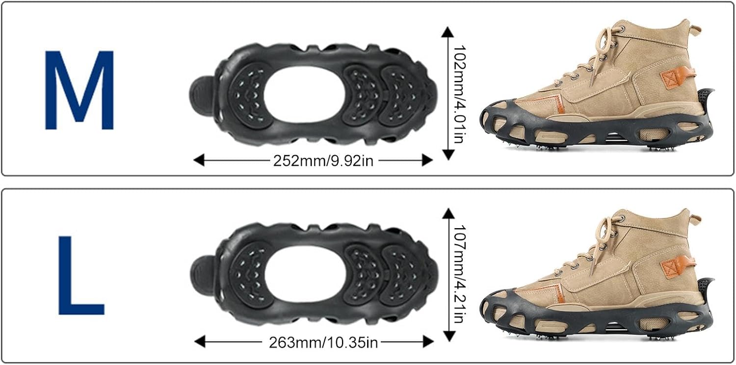 Climbing Spikes Shoes - Anti Slip Ice Claws | 30 Teeth Outdoor Cleats Crampons Multipurpose Portable Snow Grippers Walking Traction Large - Image 6