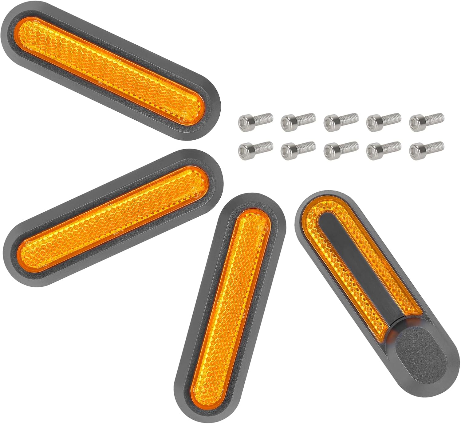 Reflective strip tire covers for Xiaomi M365, Pro, 1S, Essential, Pro2, Mi3, front and rear wheel protectors, reflective e-scooter accessories (black/orange) - Image 1