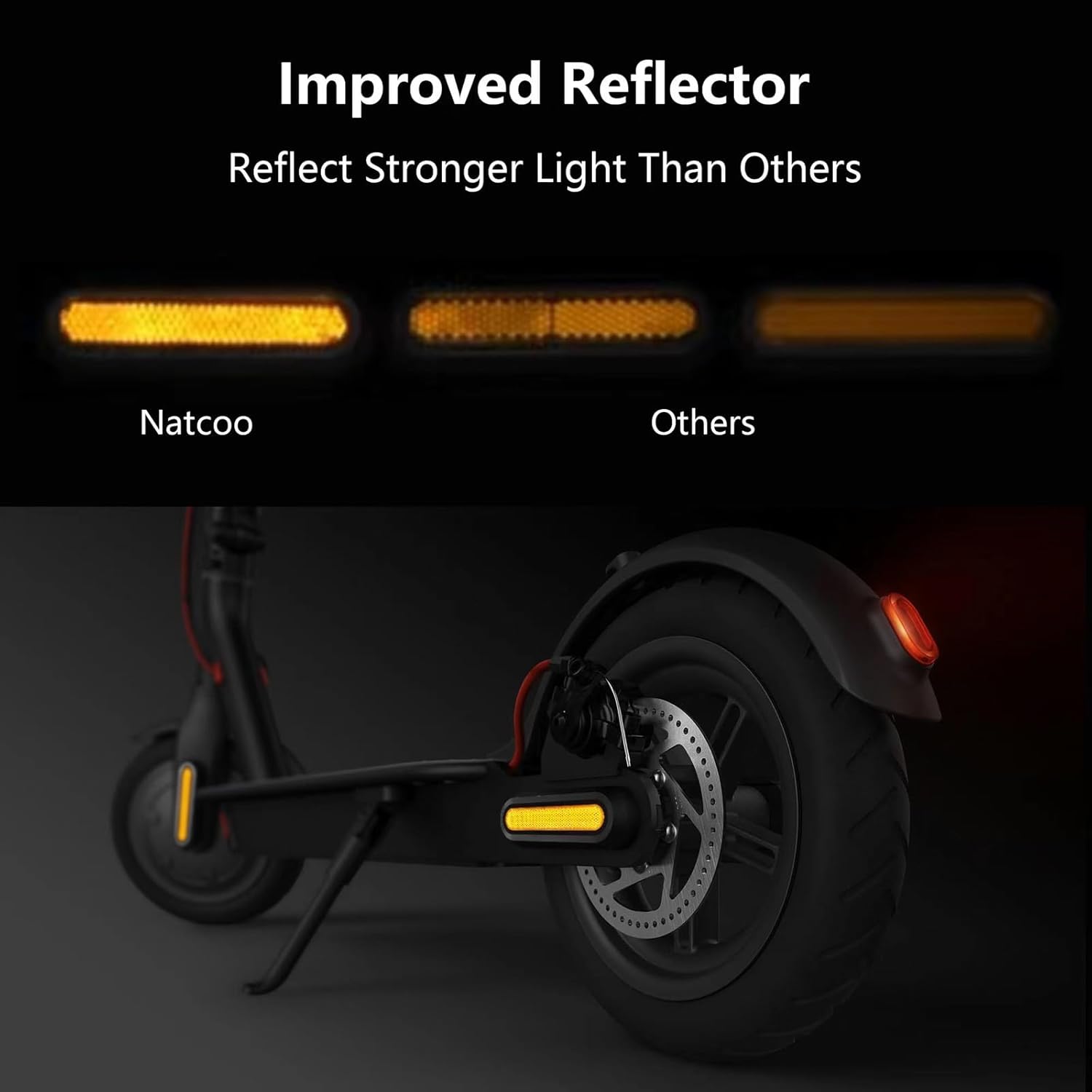 Reflective strip tire covers for Xiaomi M365, Pro, 1S, Essential, Pro2, Mi3, front and rear wheel protectors, reflective e-scooter accessories (black/orange) - Image 2