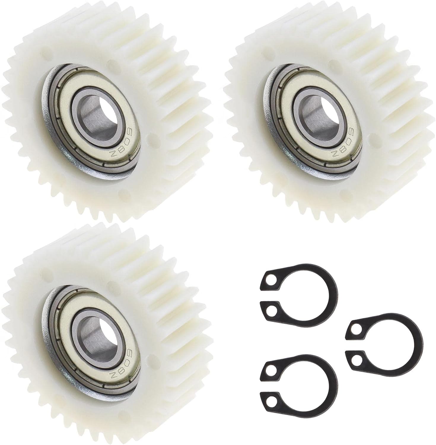 3PCS 36 Tooth E-Bike Wheel Hub Motor Planetary Gears with Bearing Compatible Petluno 38mm Diameter Nylon Gear - Image 1
