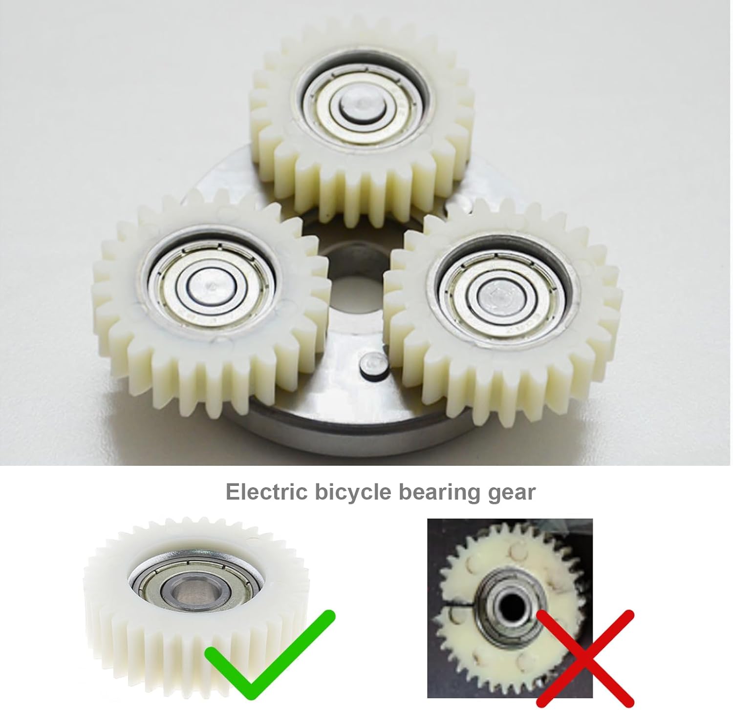 3PCS 36 Tooth E-Bike Wheel Hub Motor Planetary Gears with Bearing Compatible Petluno 38mm Diameter Nylon Gear - Image 2