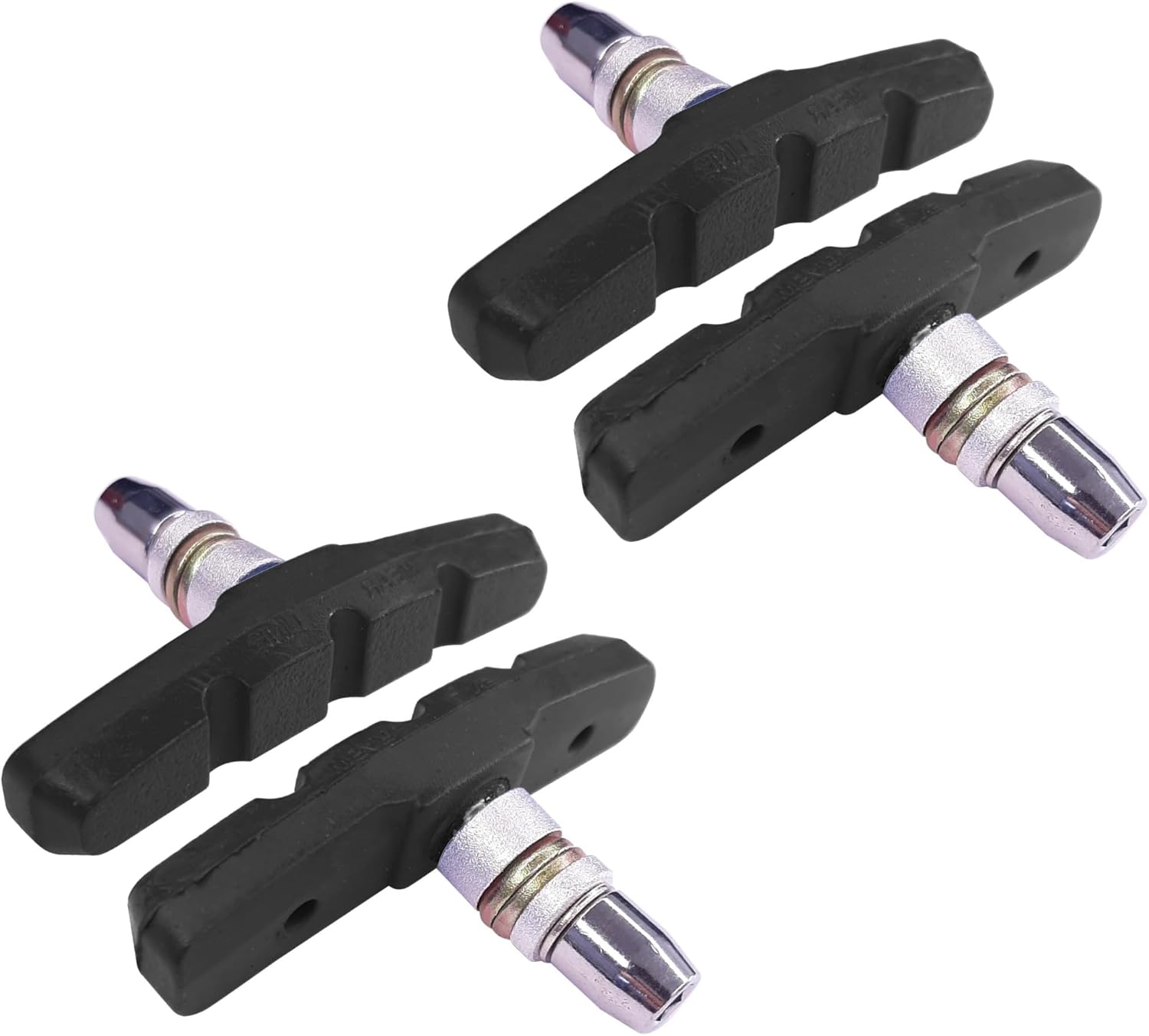 4 x bike brake blocks, 2 pairs, 60 mm, symmetric, V-brake, compatible with Shimano Tektro Avid Sram rims Cycle MTB City - Image 1