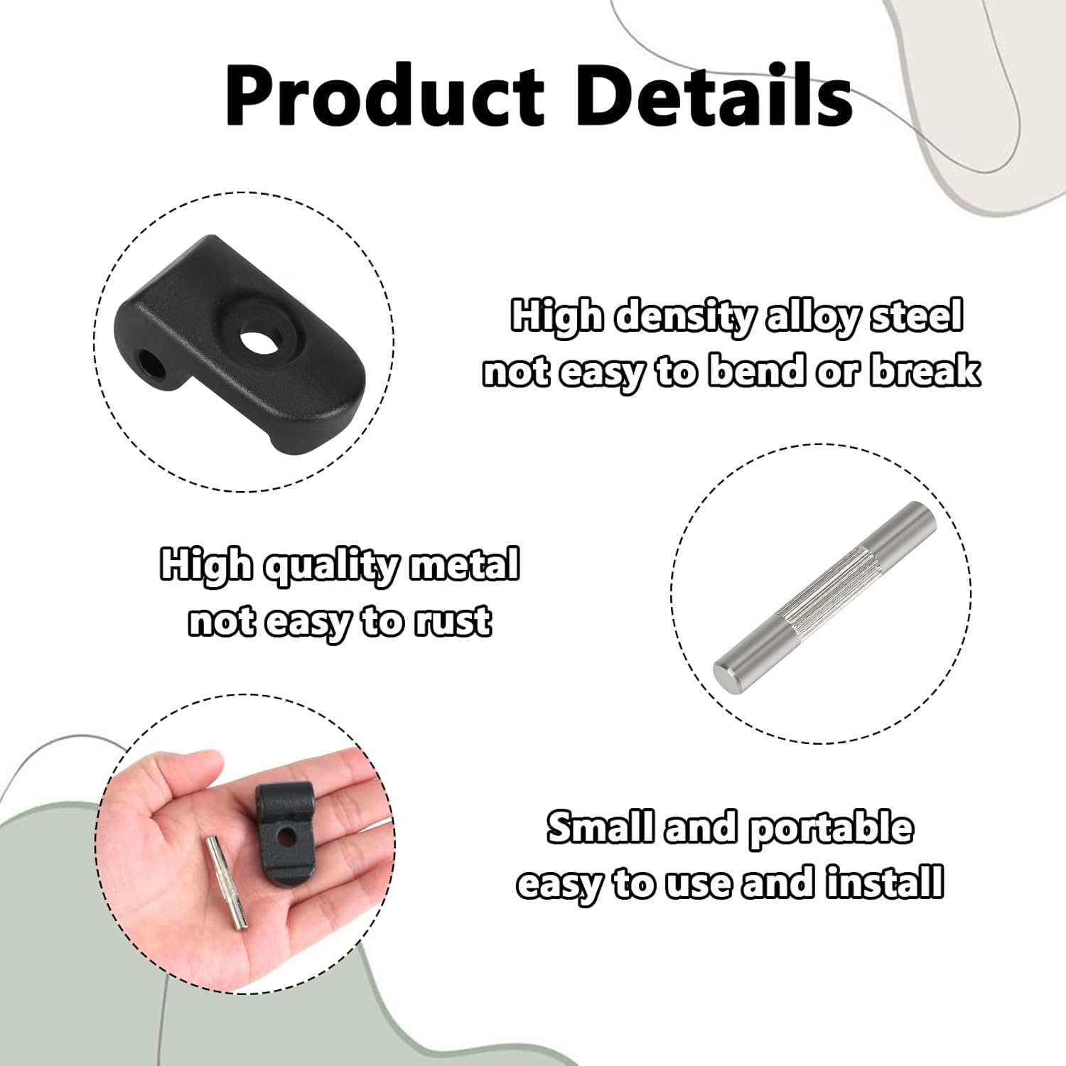 Folding hook lock with iron clasp, compatible with Xiao-Mi M365, reinforced hinge for aluminium folding electric scooters - Image 3