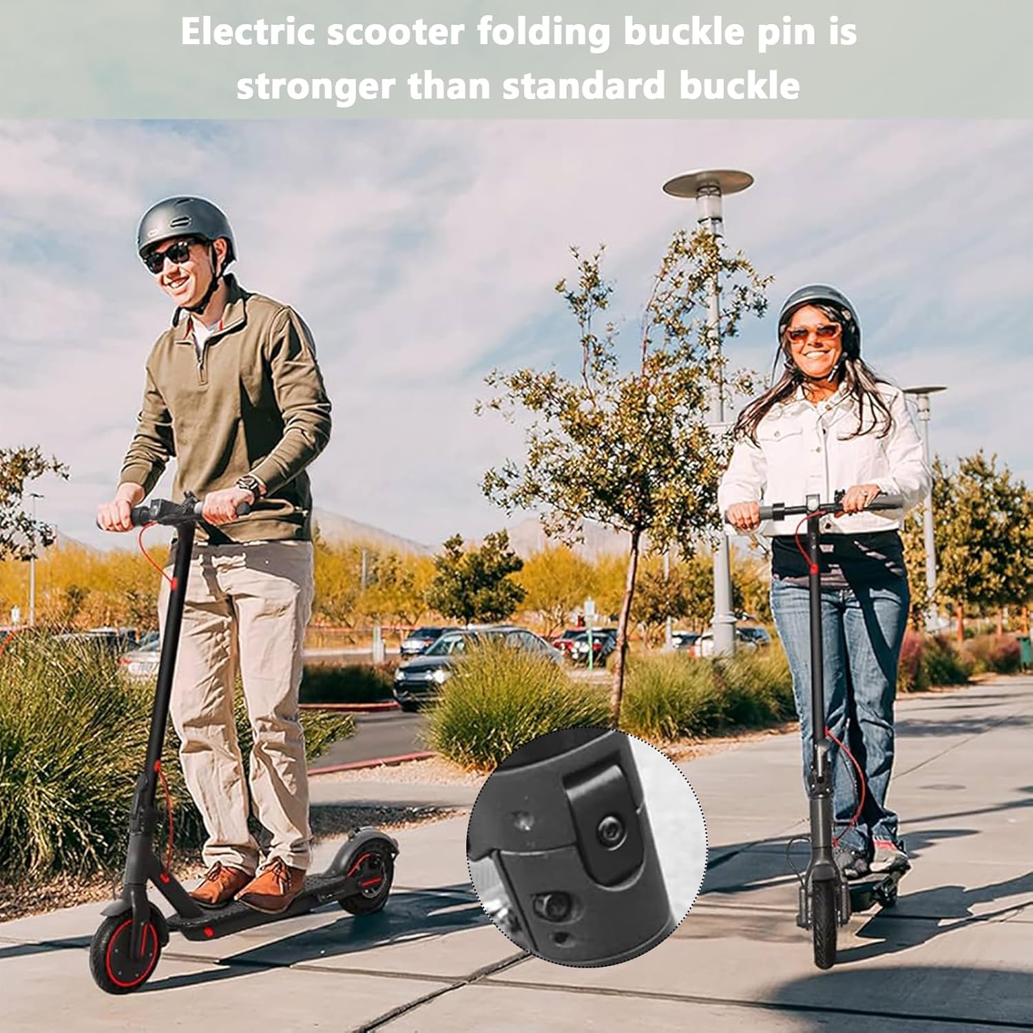 Folding hook lock with iron clasp, compatible with Xiao-Mi M365, reinforced hinge for aluminium folding electric scooters - Image 4