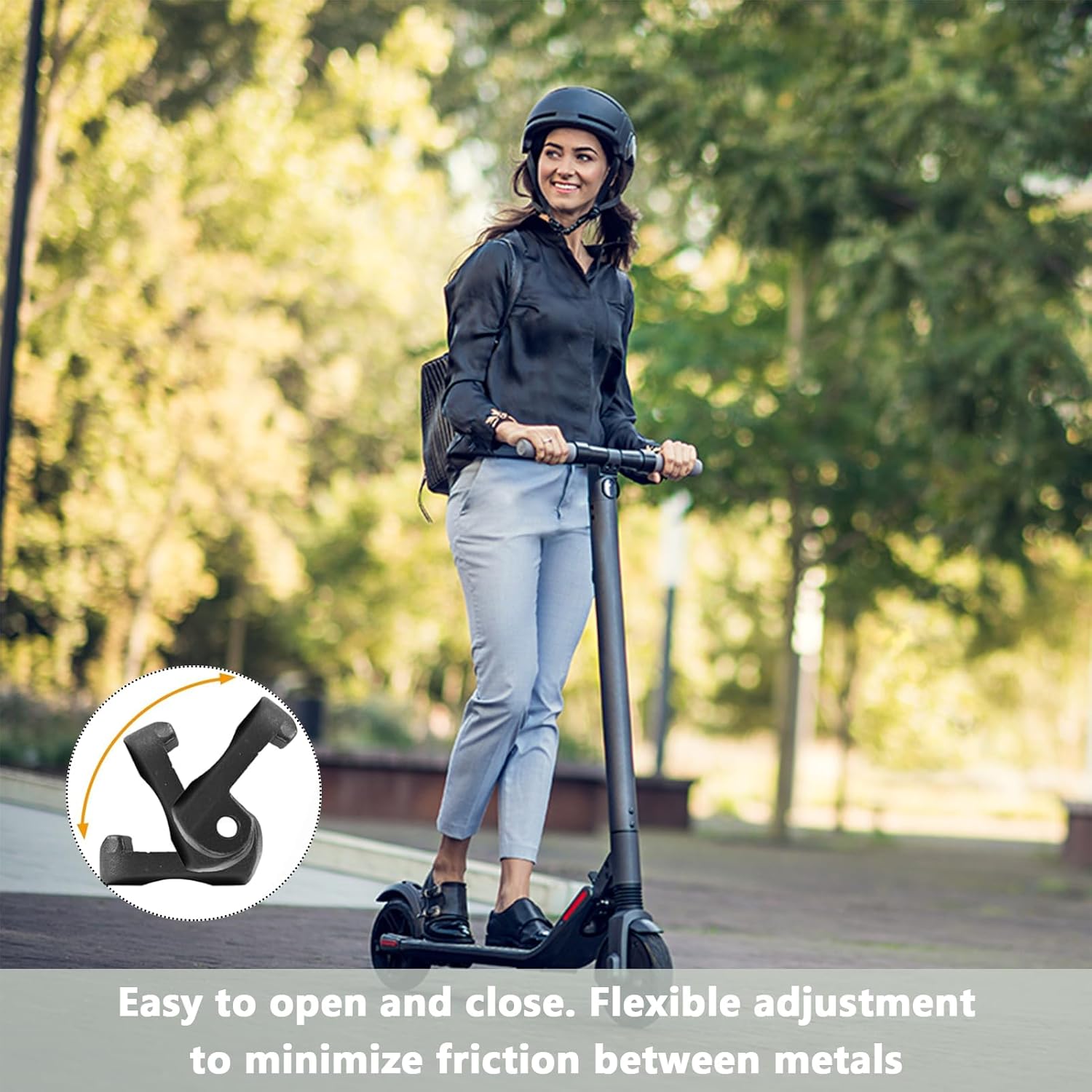 Folding hook lock with iron clasp, compatible with Xiao-Mi M365, reinforced hinge for aluminium folding electric scooters - Image 6