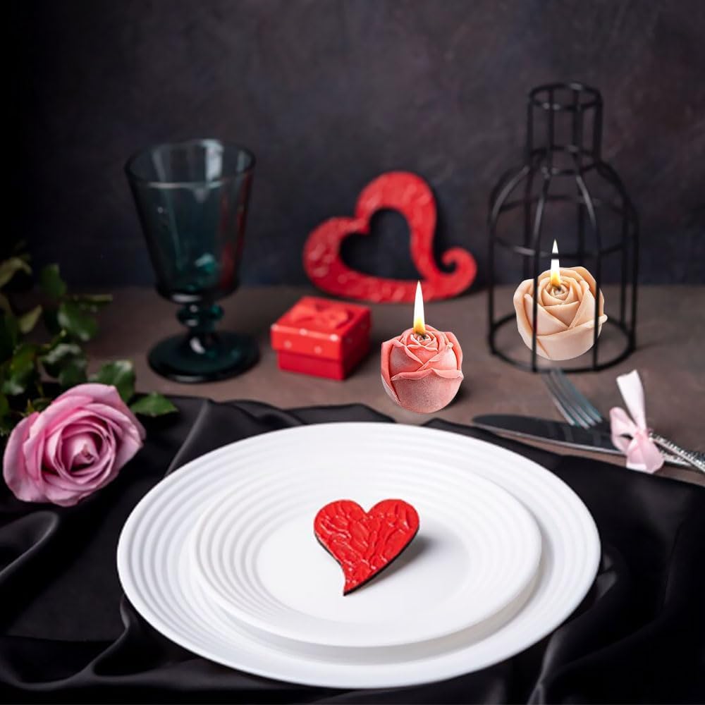 2 candle-shaped molds for pouring, 3D silicone for Mother's Day, Valentine's Day, birthday, Valentine's Day. - Image 5