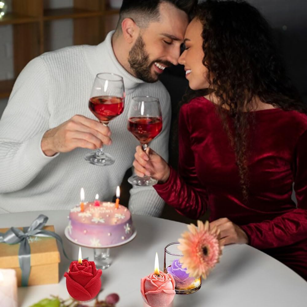 2 candle-shaped molds for pouring, 3D silicone for Mother's Day, Valentine's Day, birthday, Valentine's Day. - Image 6