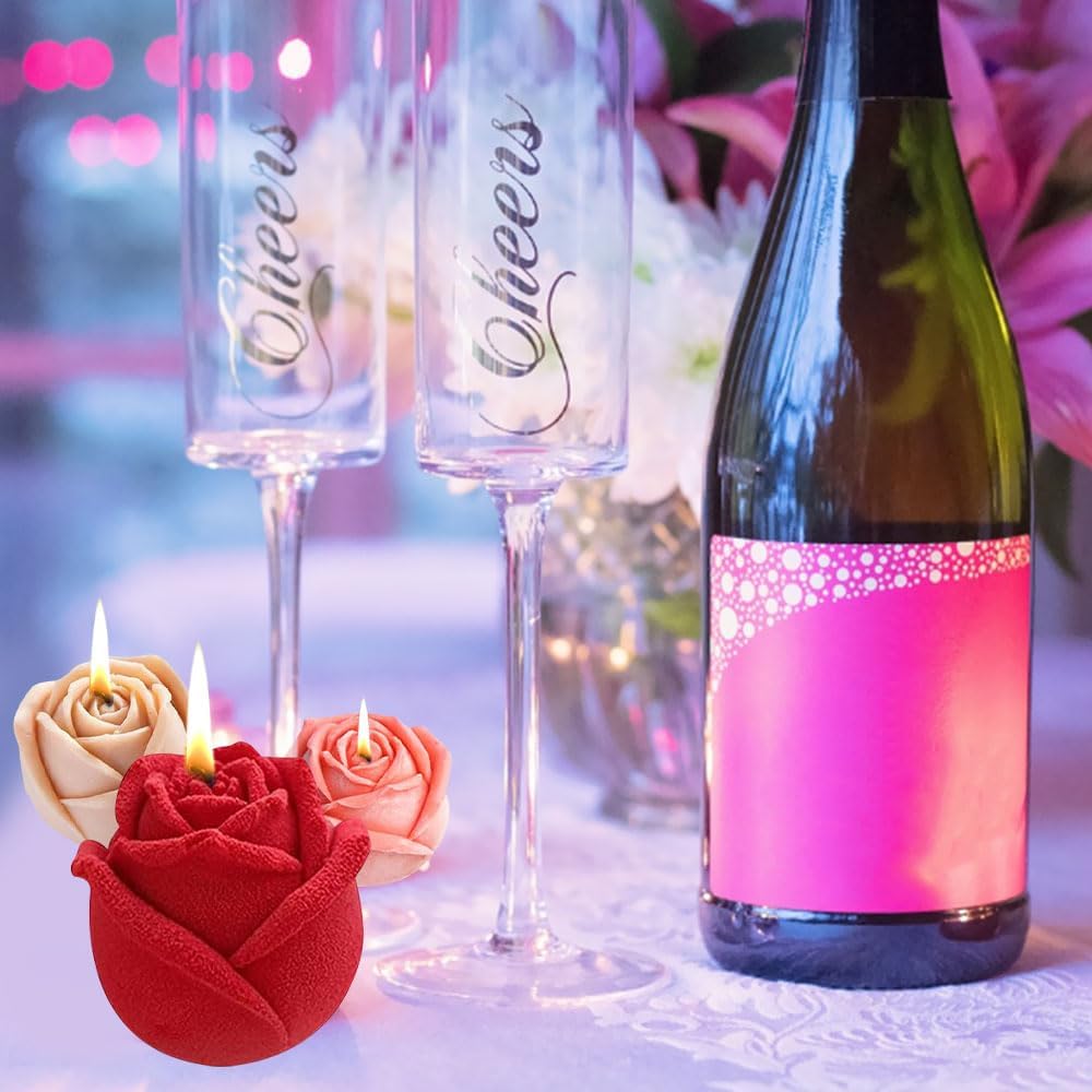 2 candle-shaped molds for pouring, 3D silicone for Mother's Day, Valentine's Day, birthday, Valentine's Day. - Image 7