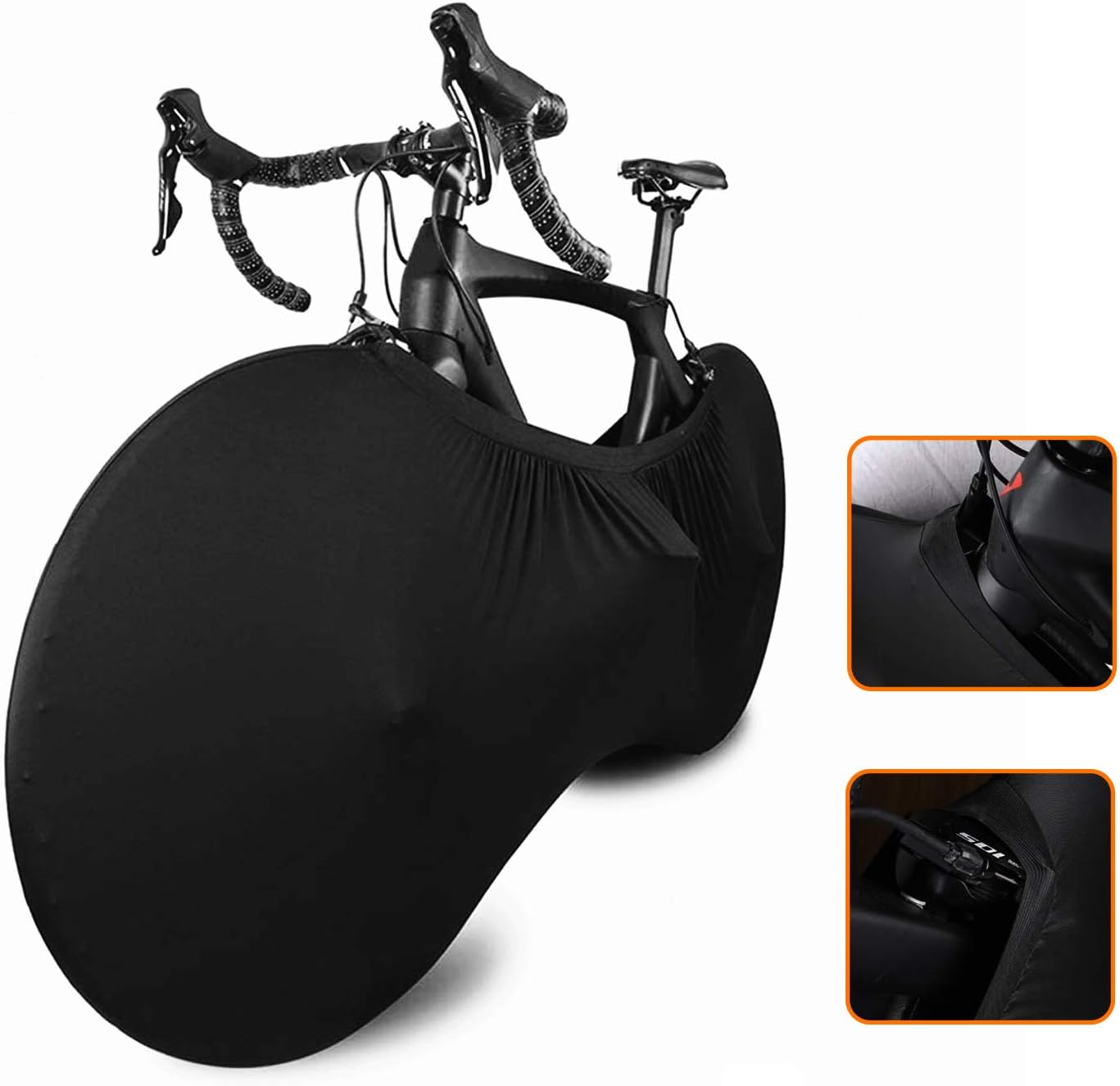 Bike Wheel Cover Indoor Dust-Proof and High Elasticity Bicycle Bag Black Large - Image 2
