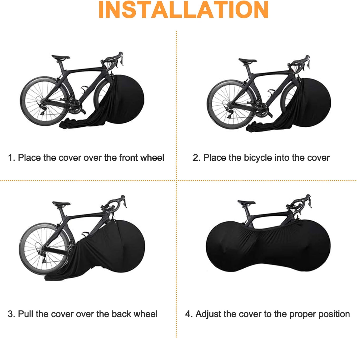 Bike Wheel Cover Indoor Dust-Proof and High Elasticity Bicycle Bag Black Large - Image 4